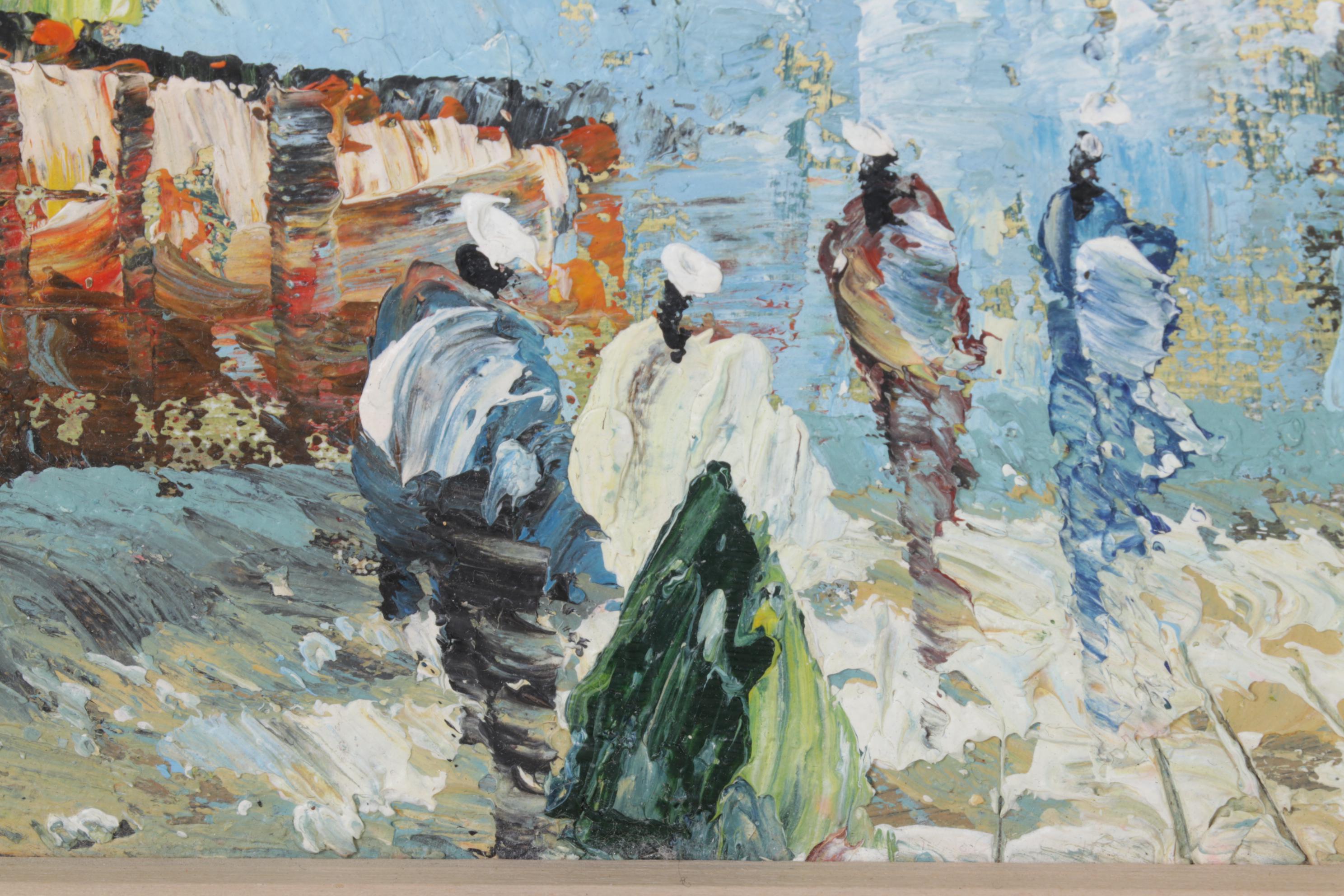 P. Herbst Oil Painting of a Street Scene in Paris