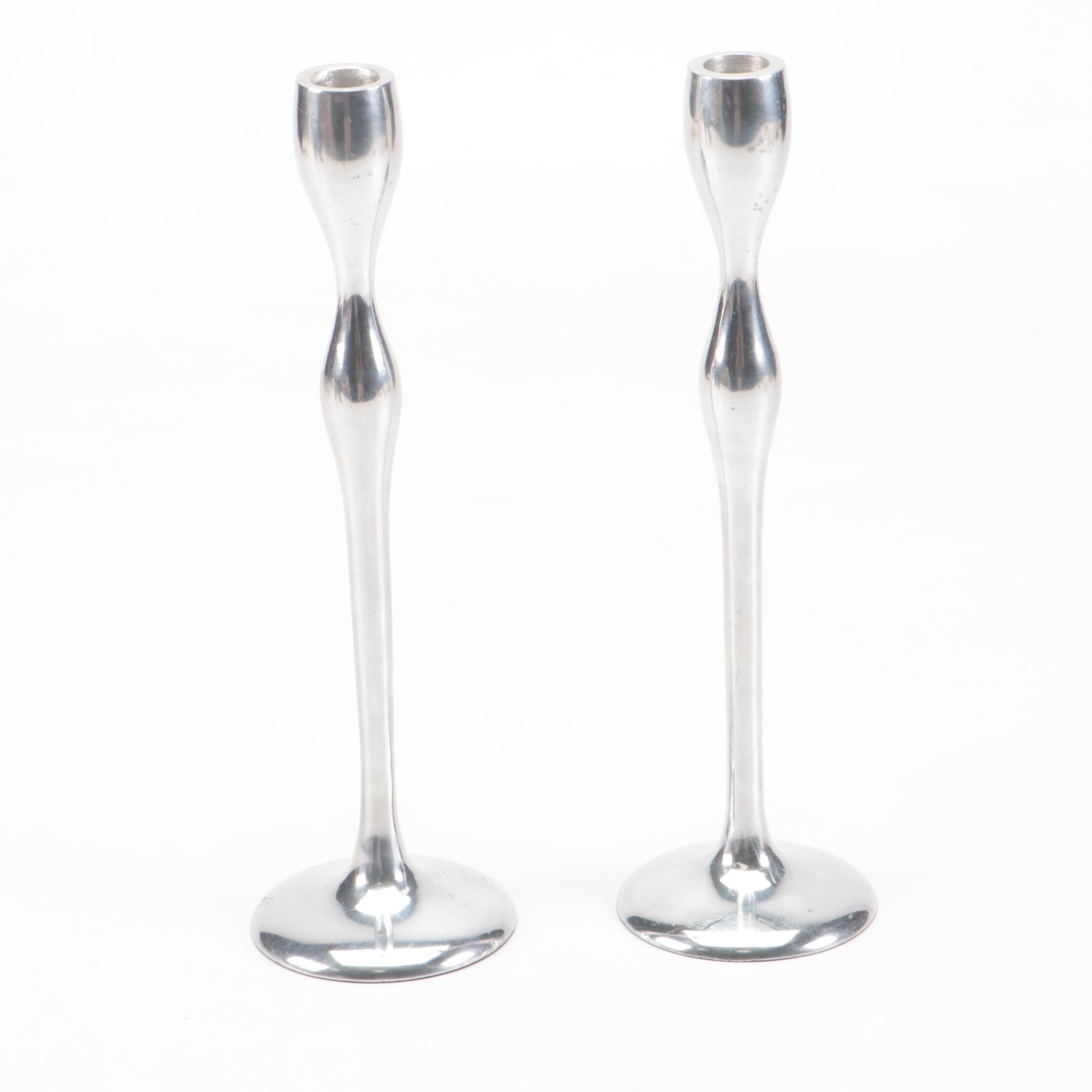 Nambé Studio Stainless Steel Candle Holders, Nambé Wood Bowl, and More Tableware