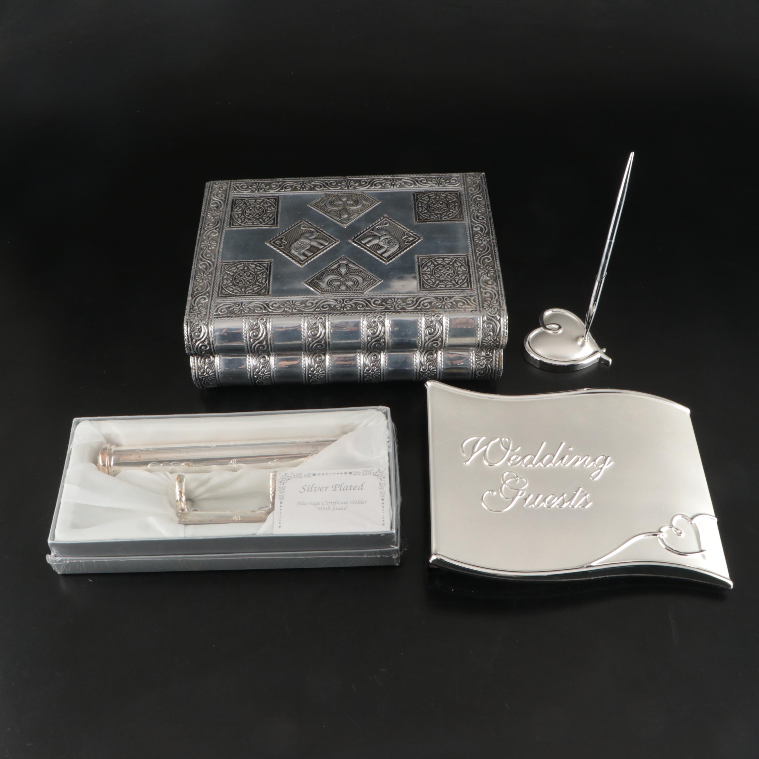Lenox Wedding Guest Book and Pen with Vanity Box and Certificate Holder