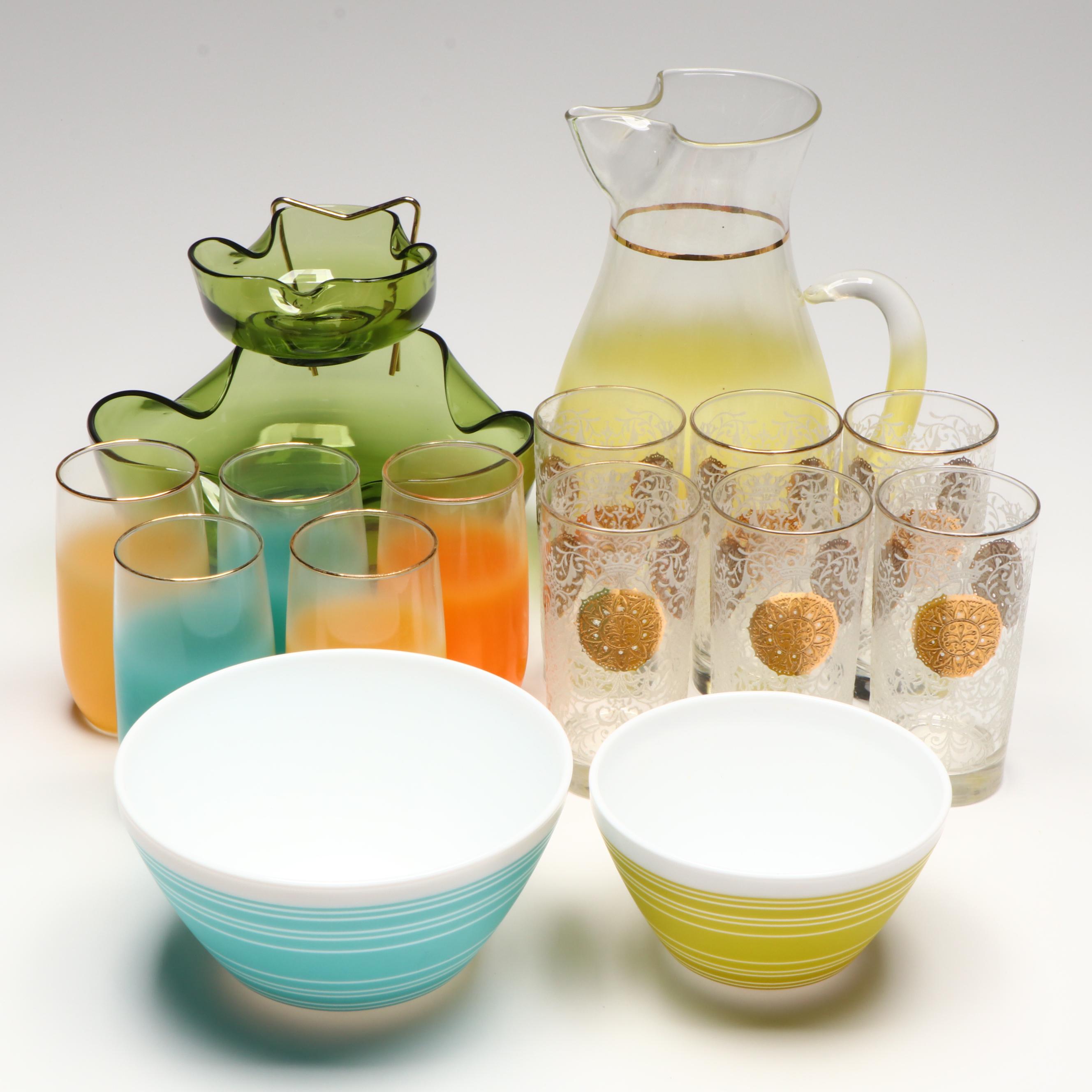 Anchor Hocking Glass Chip and Dip Set, Libbey Tumblers, and More Glass Tableware