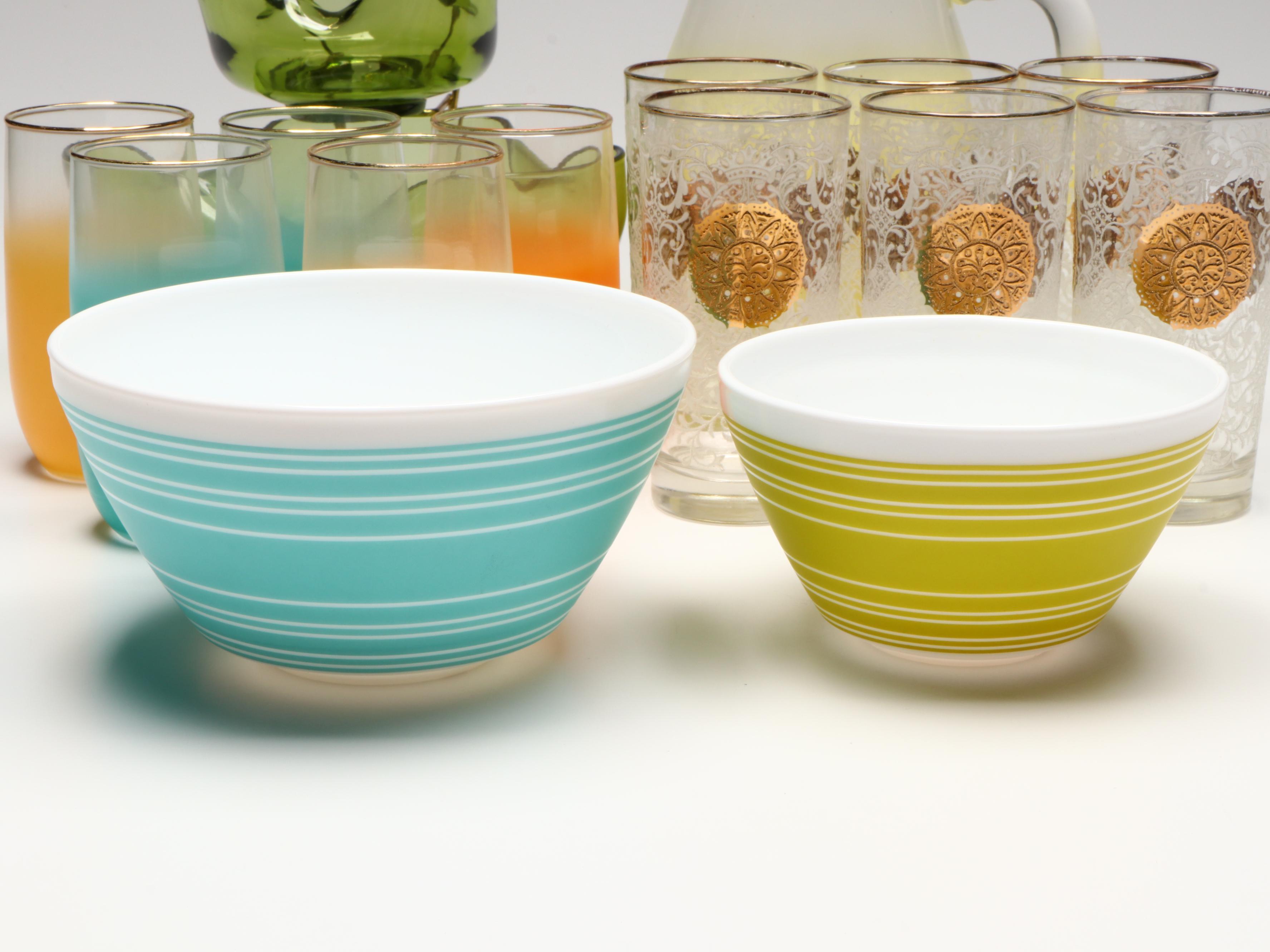 Anchor Hocking Glass Chip and Dip Set, Libbey Tumblers, and More Glass Tableware