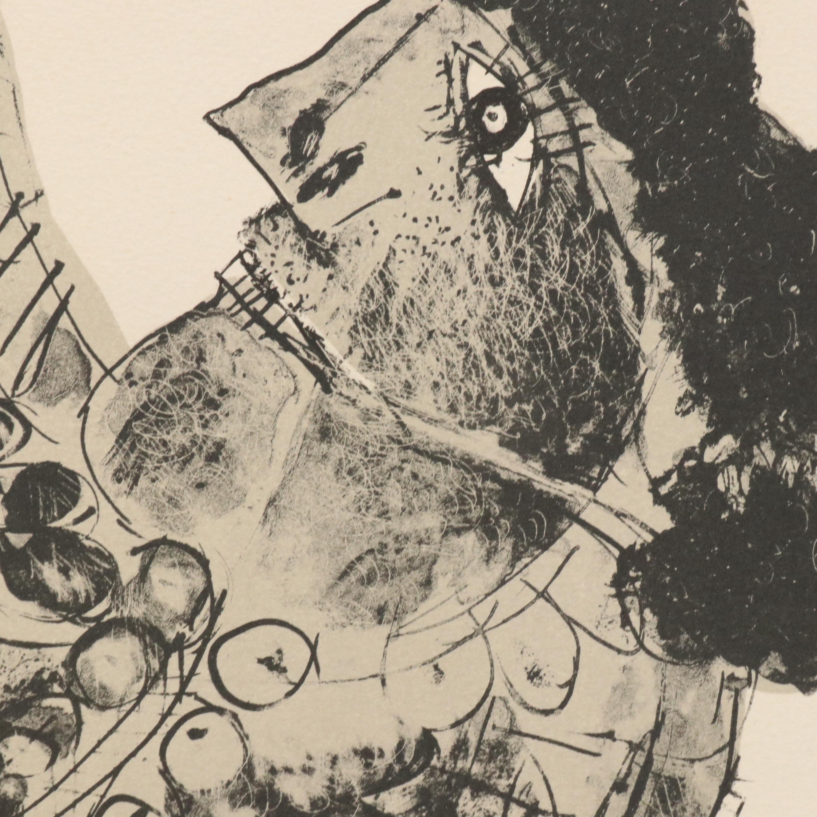 Norman Laliberte Lithograph Artist Proof "Strong Man," circa 1975