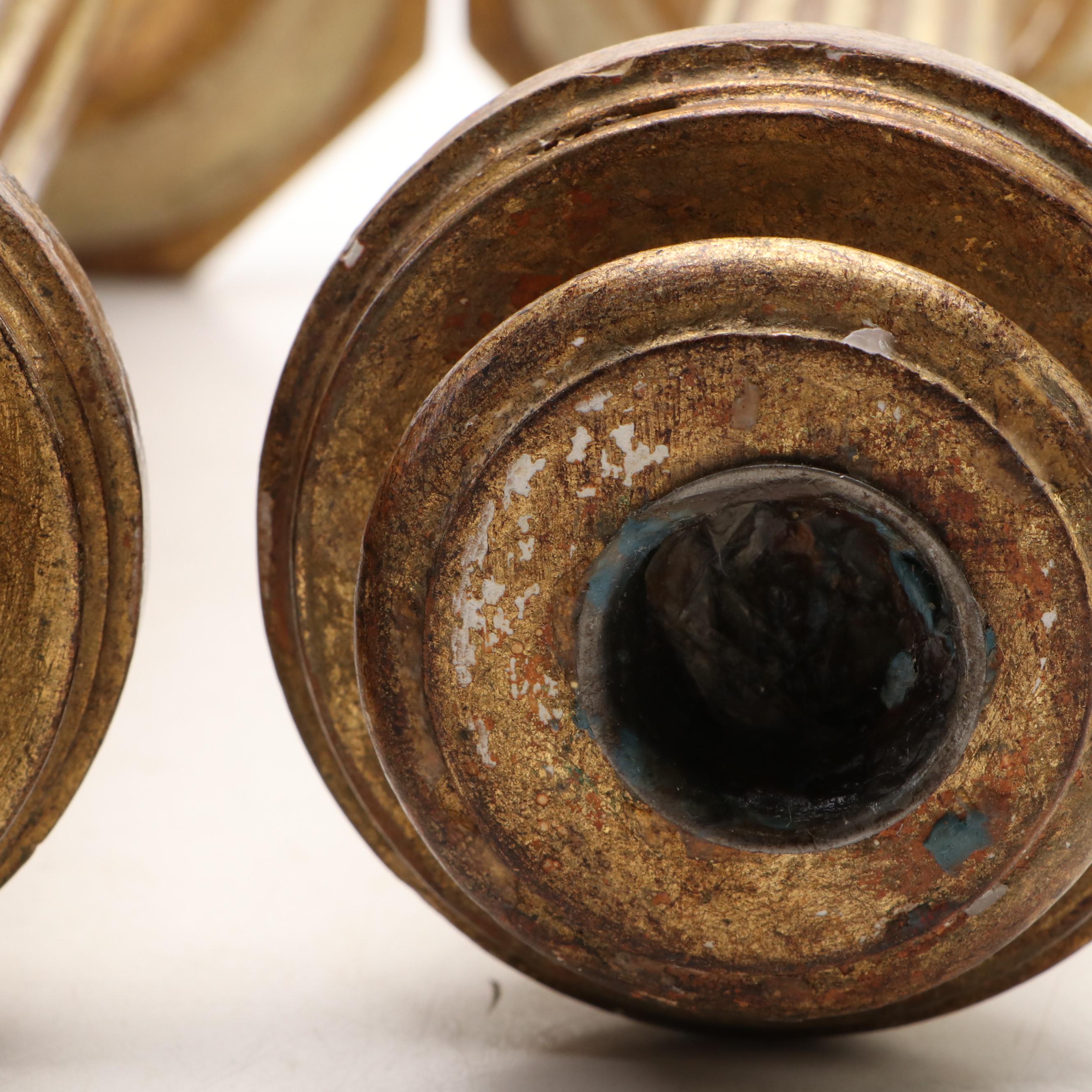 Pair of Florentine Doric Column Shaped Candlesticks, Mid to Late 20th Century