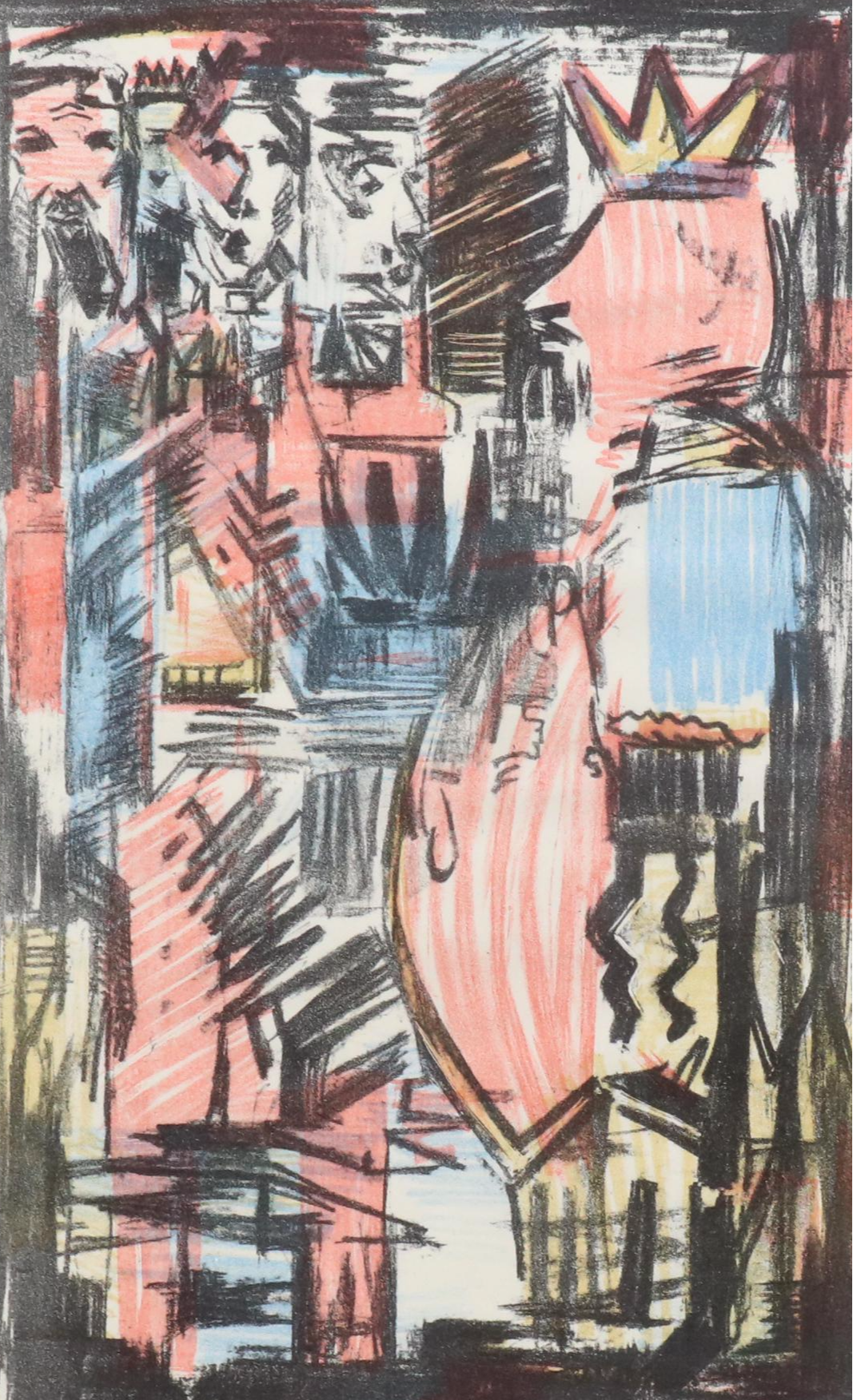 Arthur Helwig Abstract Lithograph, Mid-20th Century