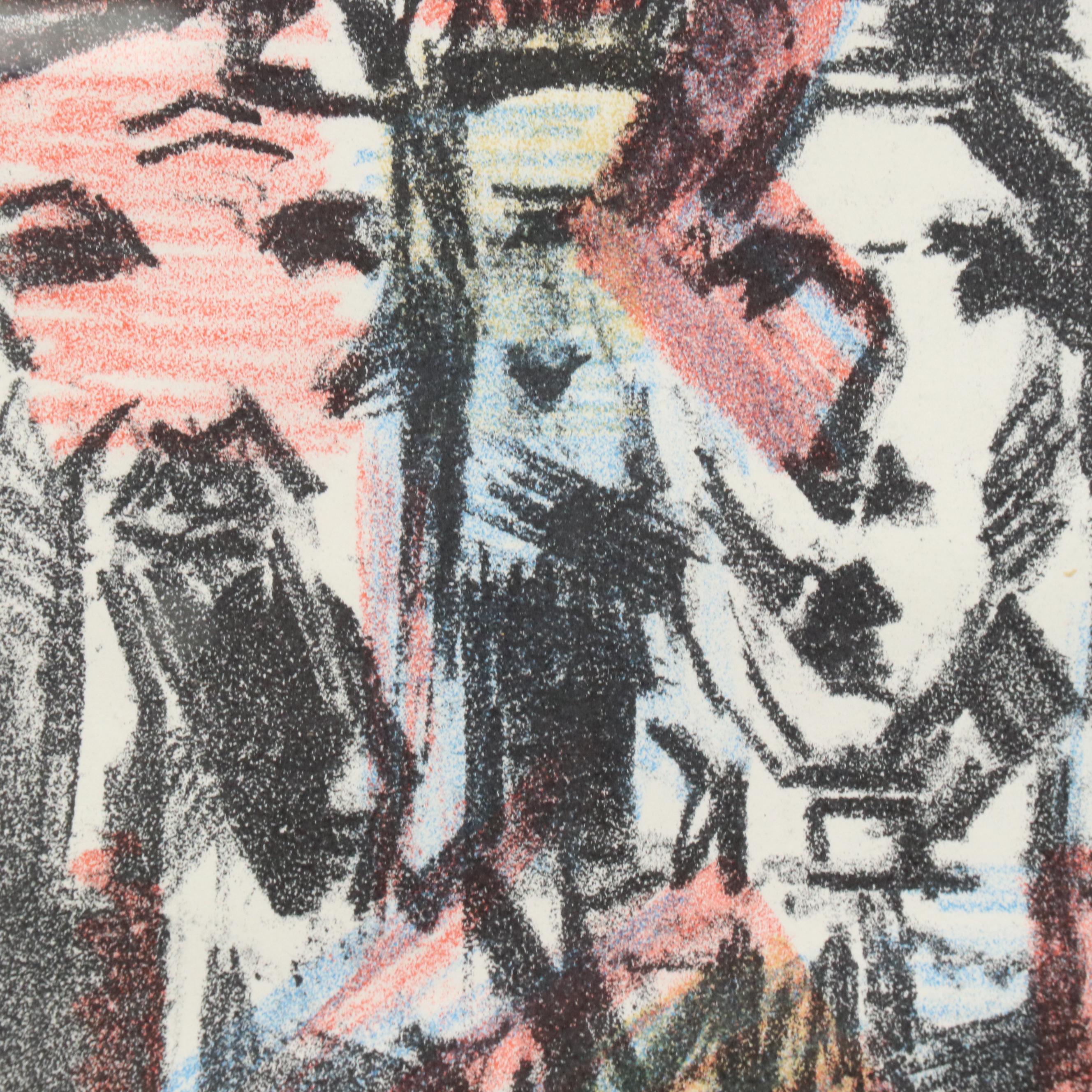 Arthur Helwig Abstract Lithograph, Mid-20th Century