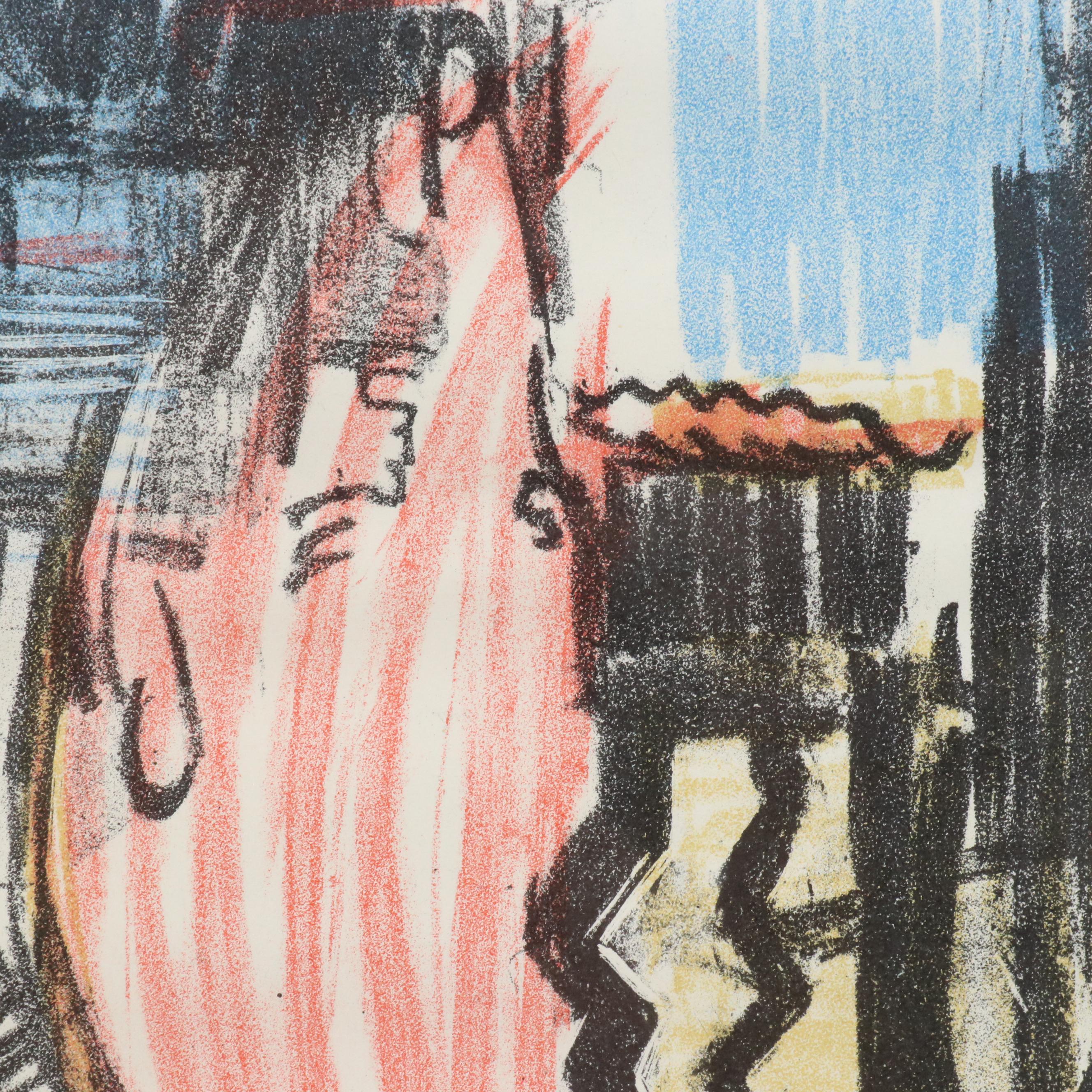 Arthur Helwig Abstract Lithograph, Mid-20th Century