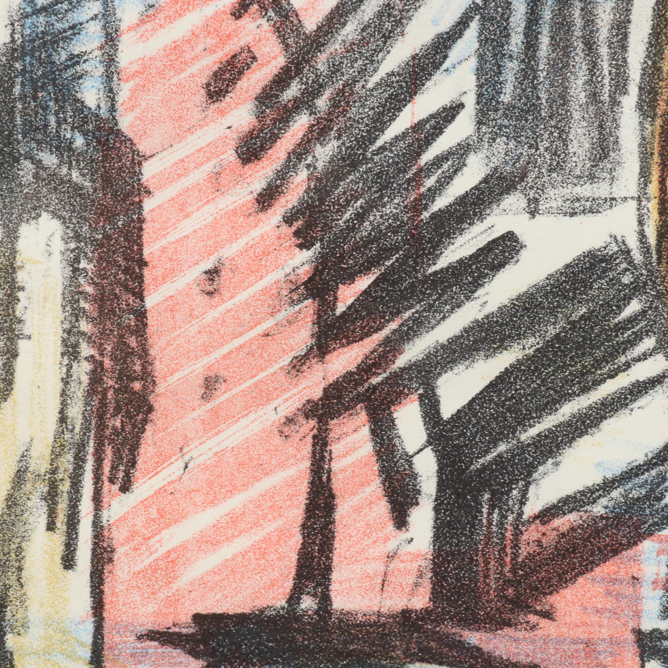 Arthur Helwig Abstract Lithograph, Mid-20th Century