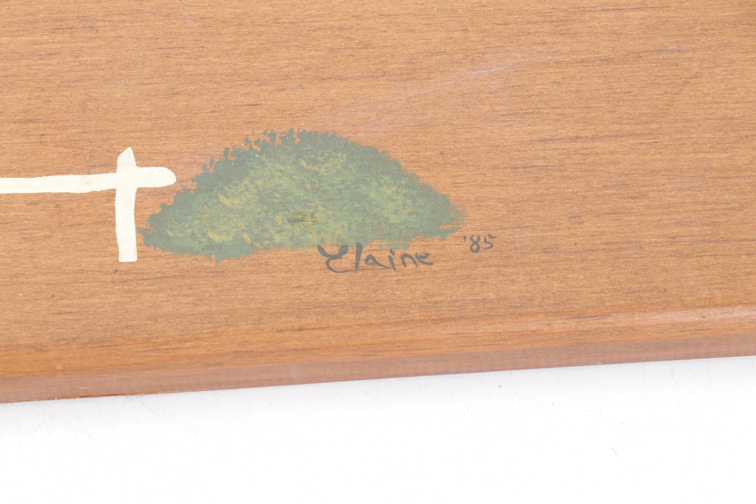 "Welcome Friends" Hand Painted Wall Plaque with "Live Laugh Love" Wall Hanging