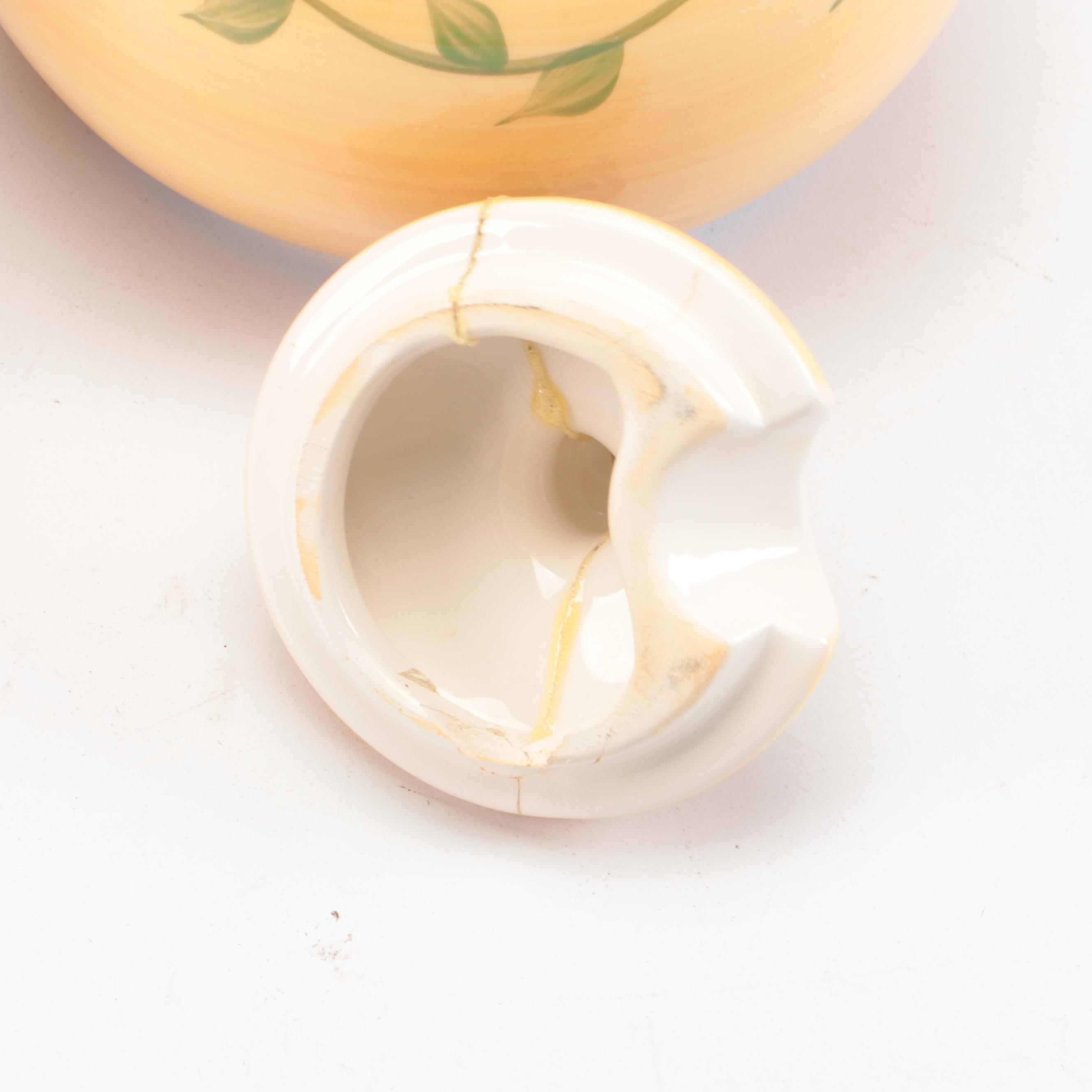 Pfaltzgraff Stoneware Creamer, Sugar Bowl, and Tray with HD Designs Pitcher