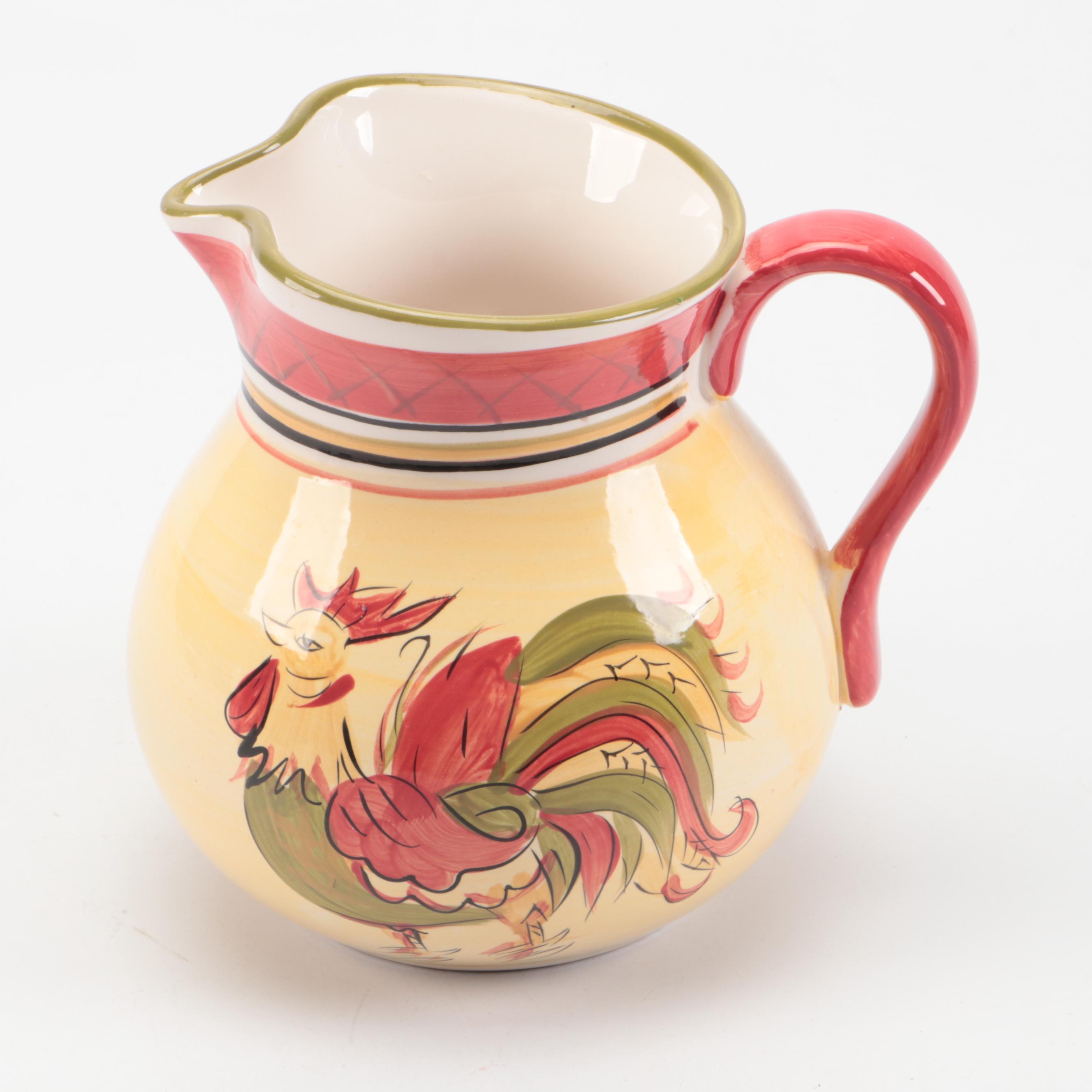 Pfaltzgraff Stoneware Creamer, Sugar Bowl, and Tray with HD Designs Pitcher