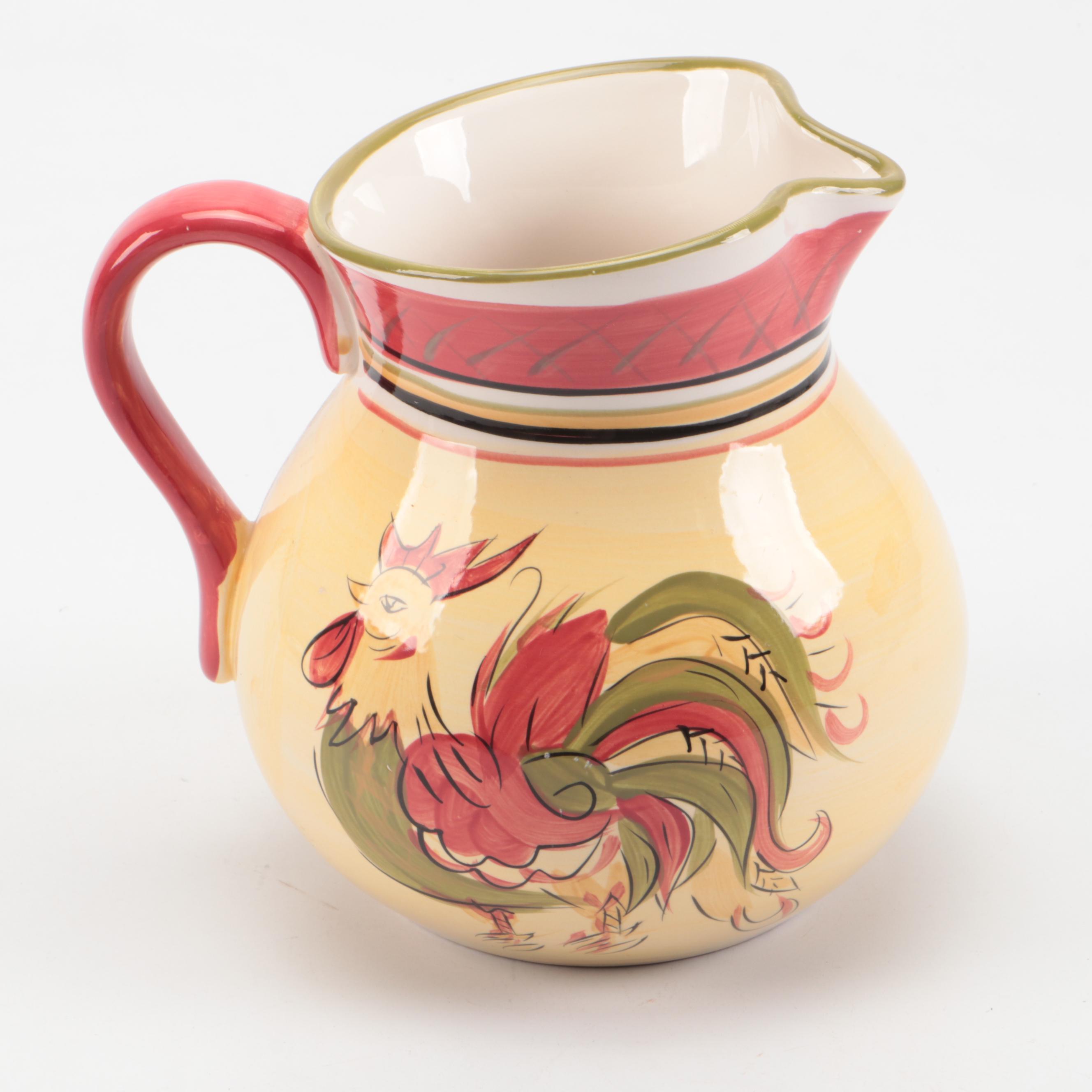 Pfaltzgraff Stoneware Creamer, Sugar Bowl, and Tray with HD Designs Pitcher