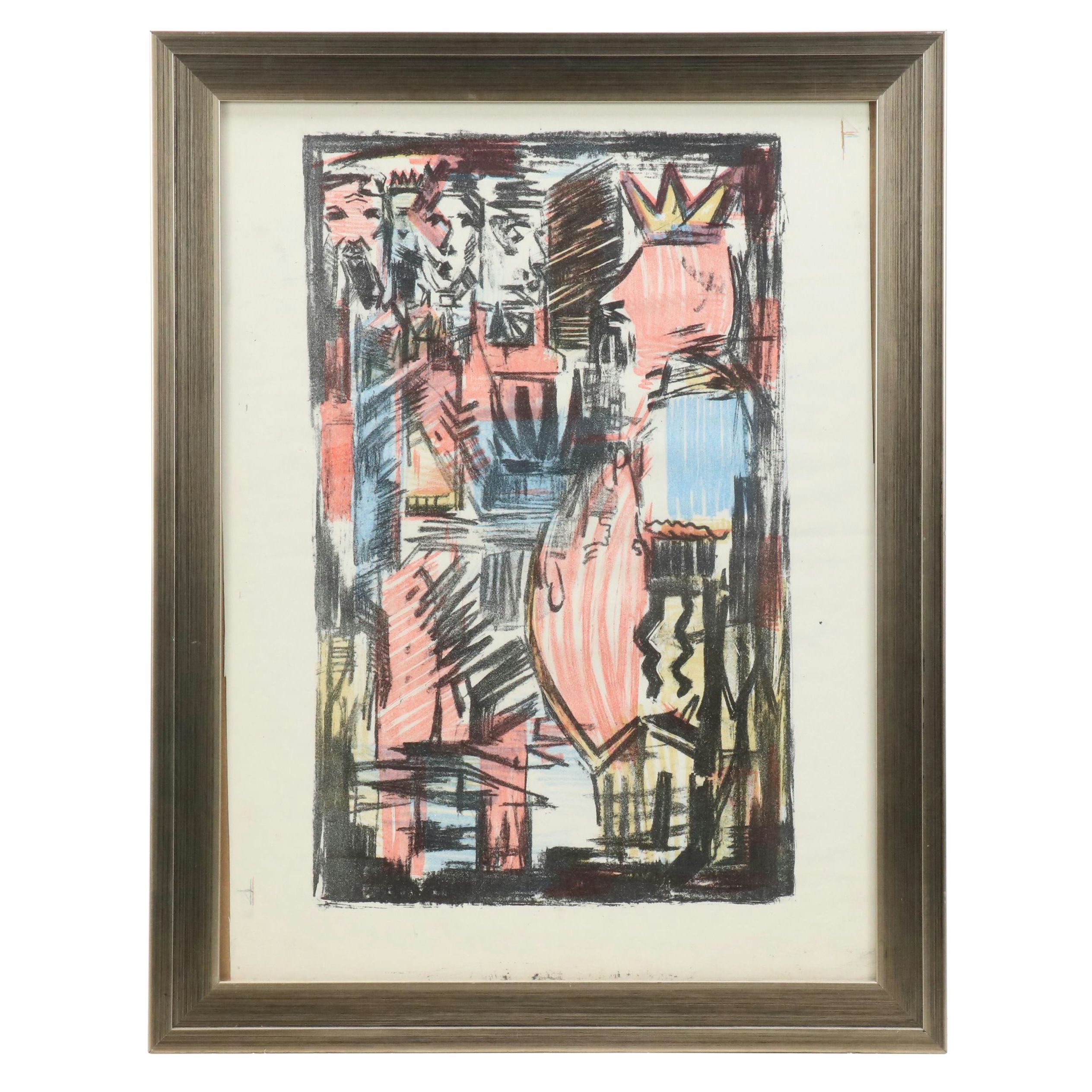 Arthur Helwig Abstract Lithograph, Mid-20th Century