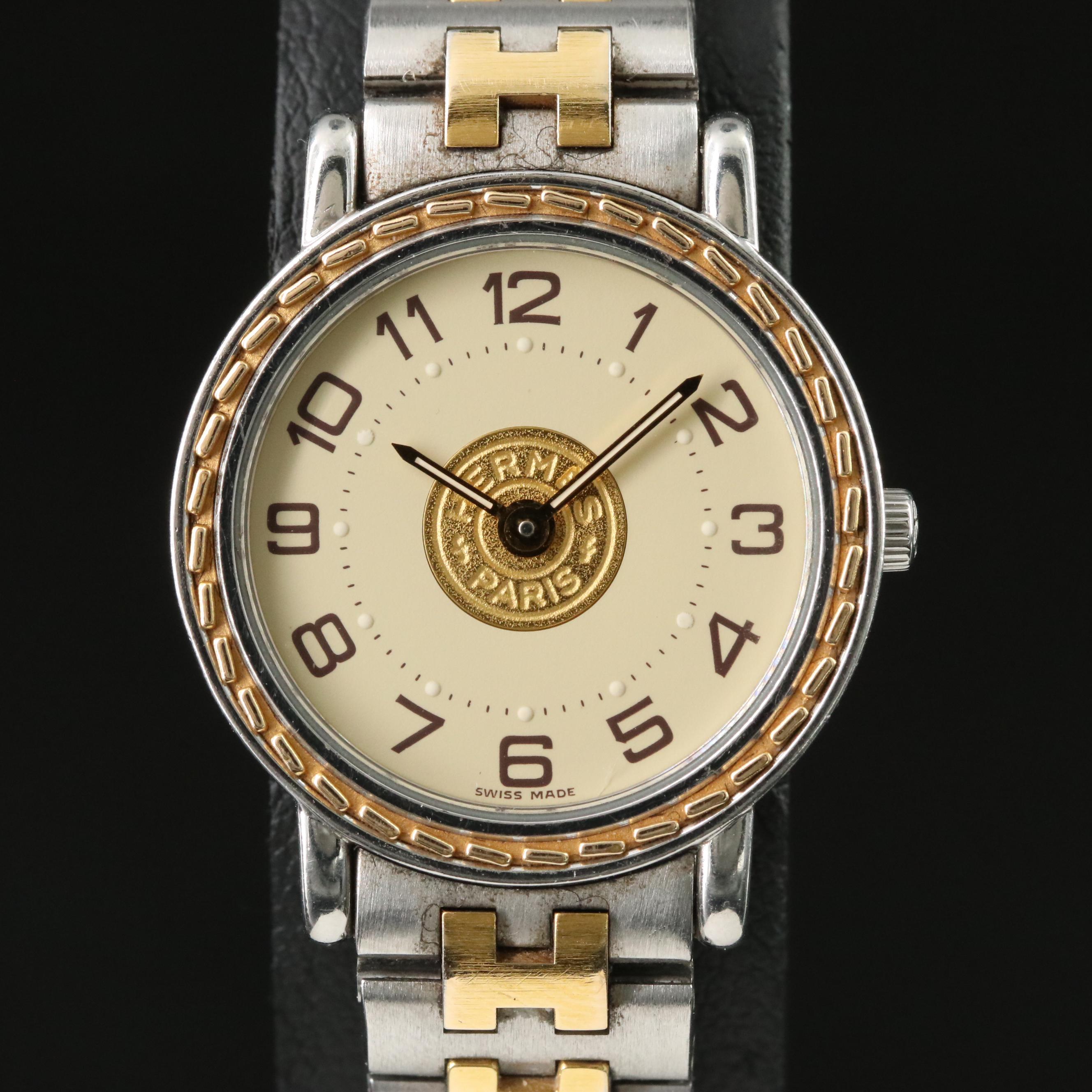 Hermès Sellier Gold-Plated Steel Watch