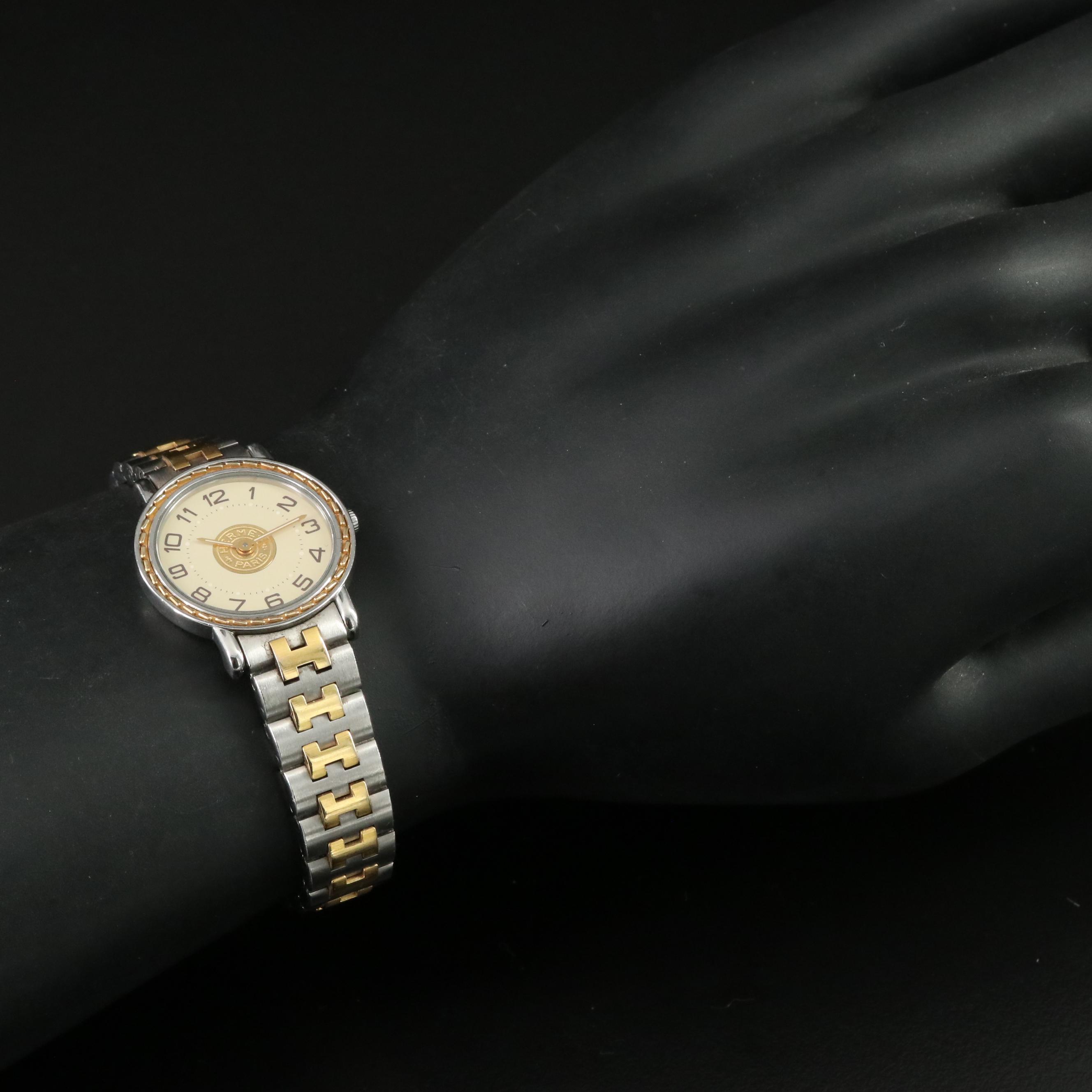 Hermès Sellier Gold-Plated Steel Watch