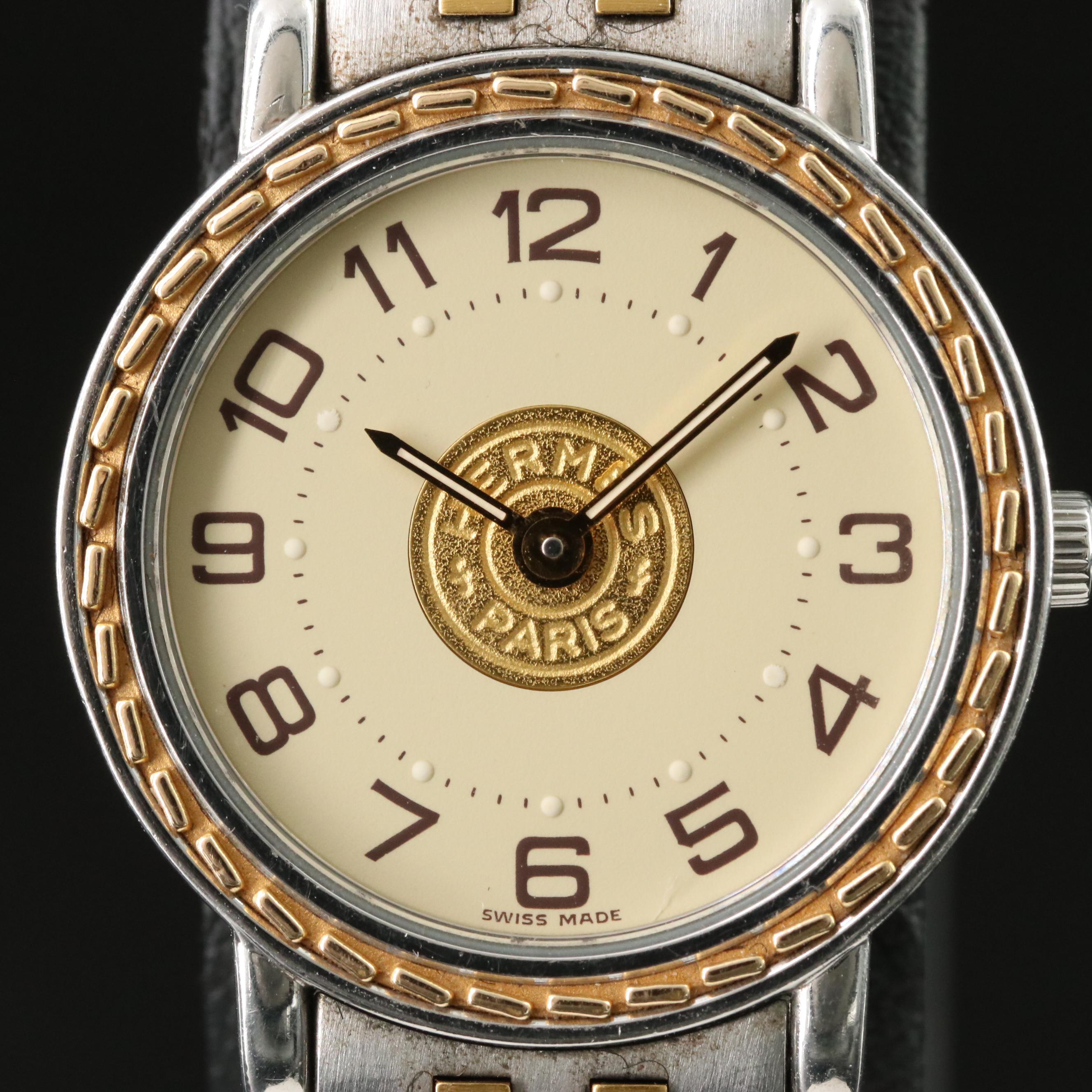 Hermès Sellier Gold-Plated Steel Watch