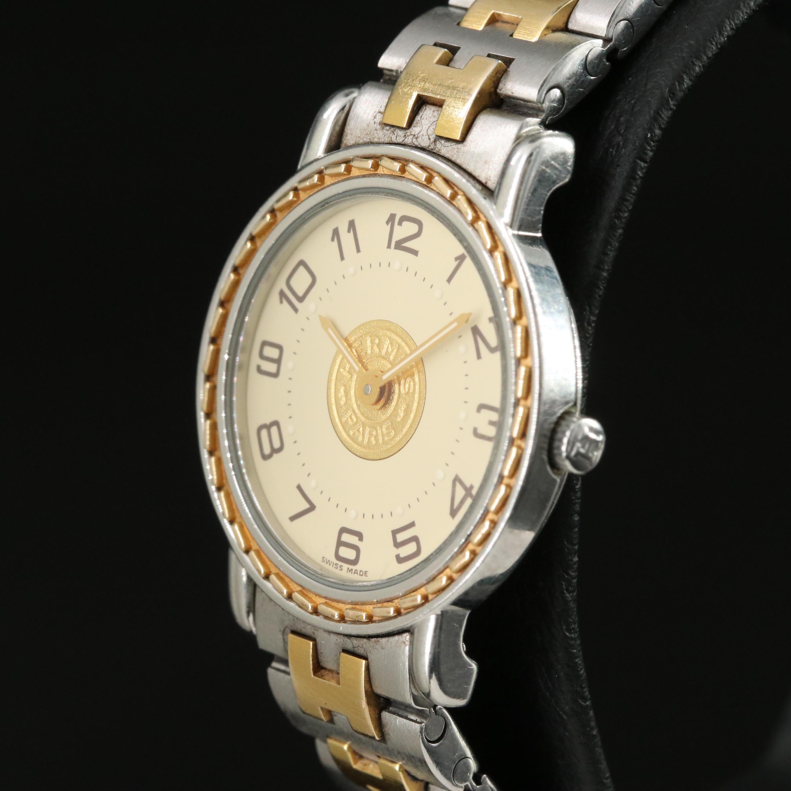 Hermès Sellier Gold-Plated Steel Watch