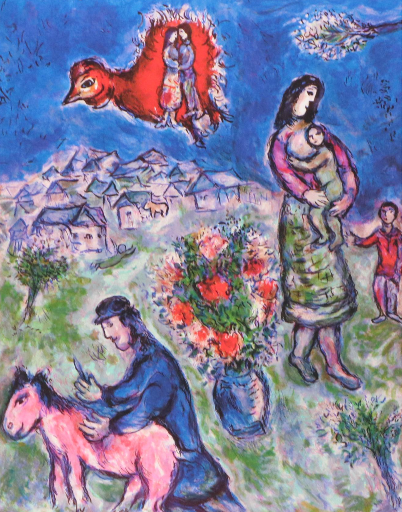 Giclée After Marc Chagall "Sur La Route Du Village," 1999
