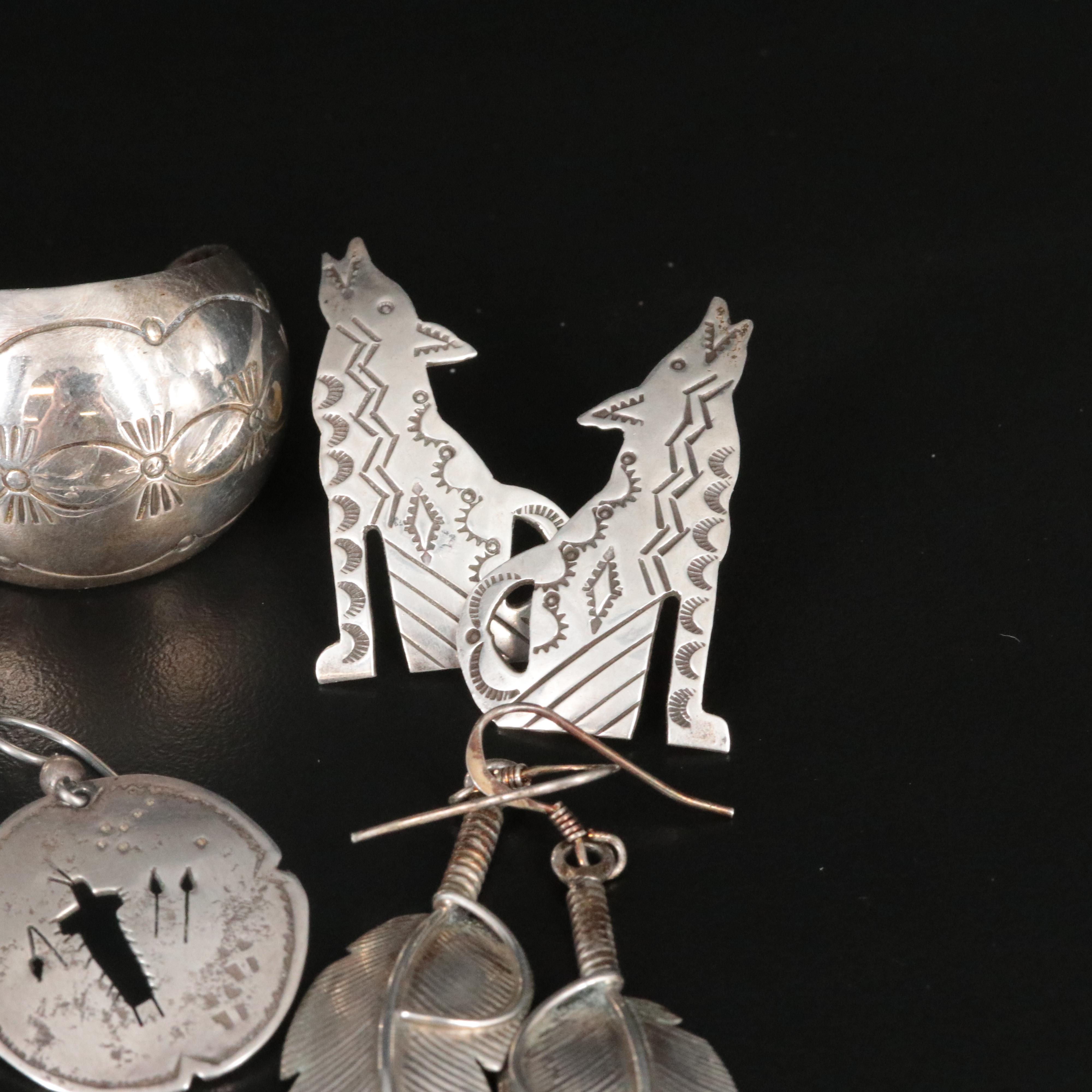 Sterling Southwestern Earring and Brooch Collection