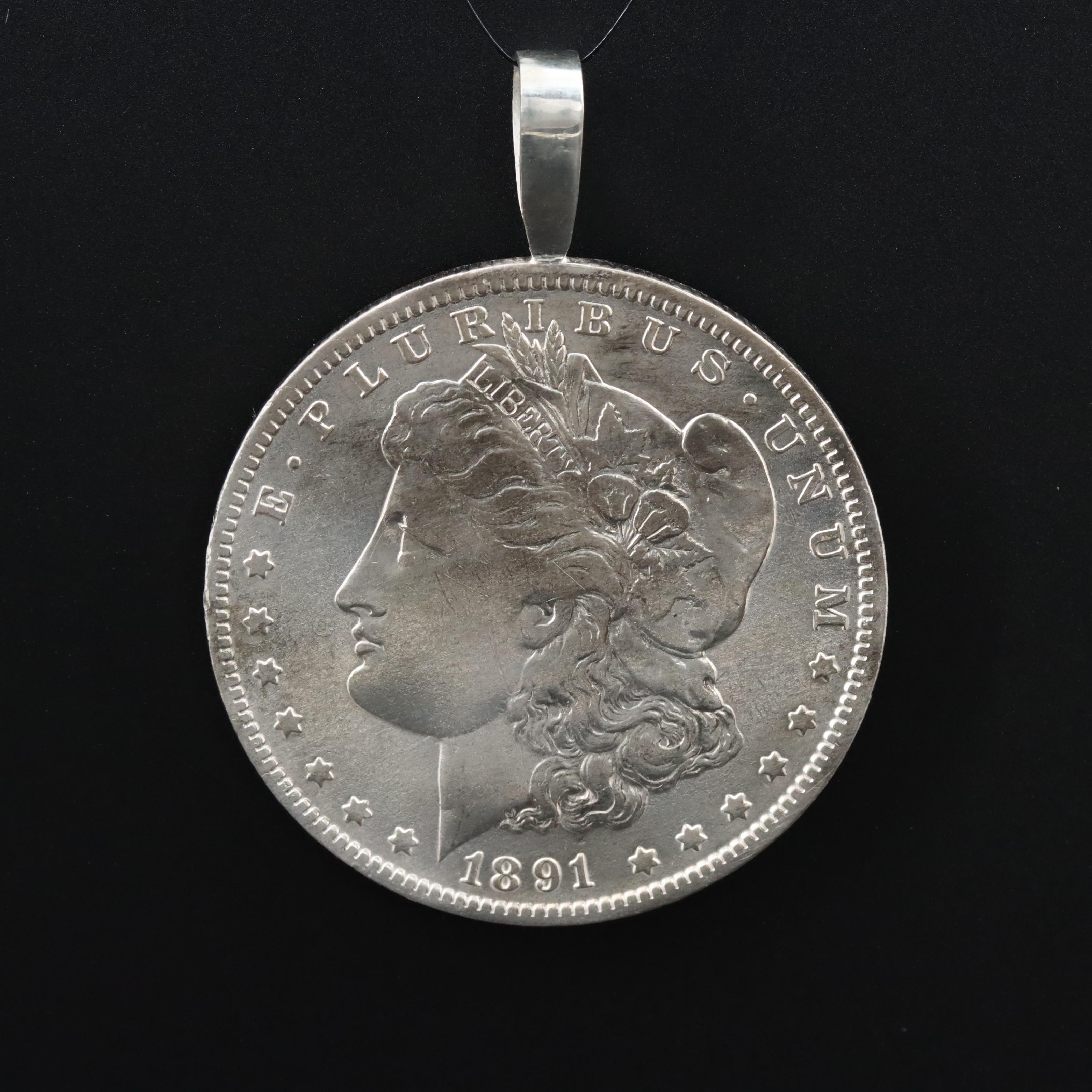 1891 Morgan Silver Dollar Coin Pendant