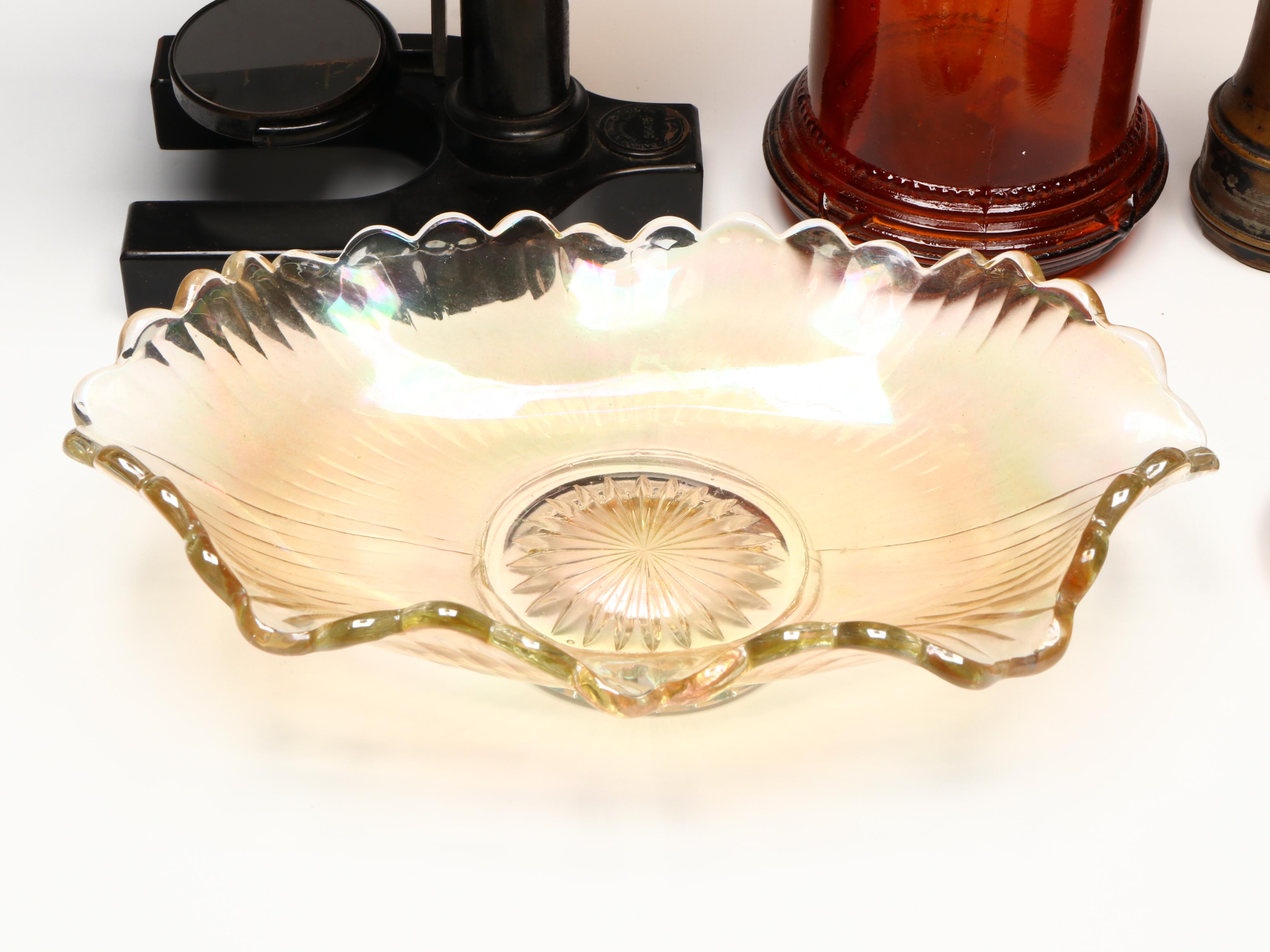 Bausch & Lomb Microscope, Chevalier Opticien, and Other Antiques, Early 20th C.