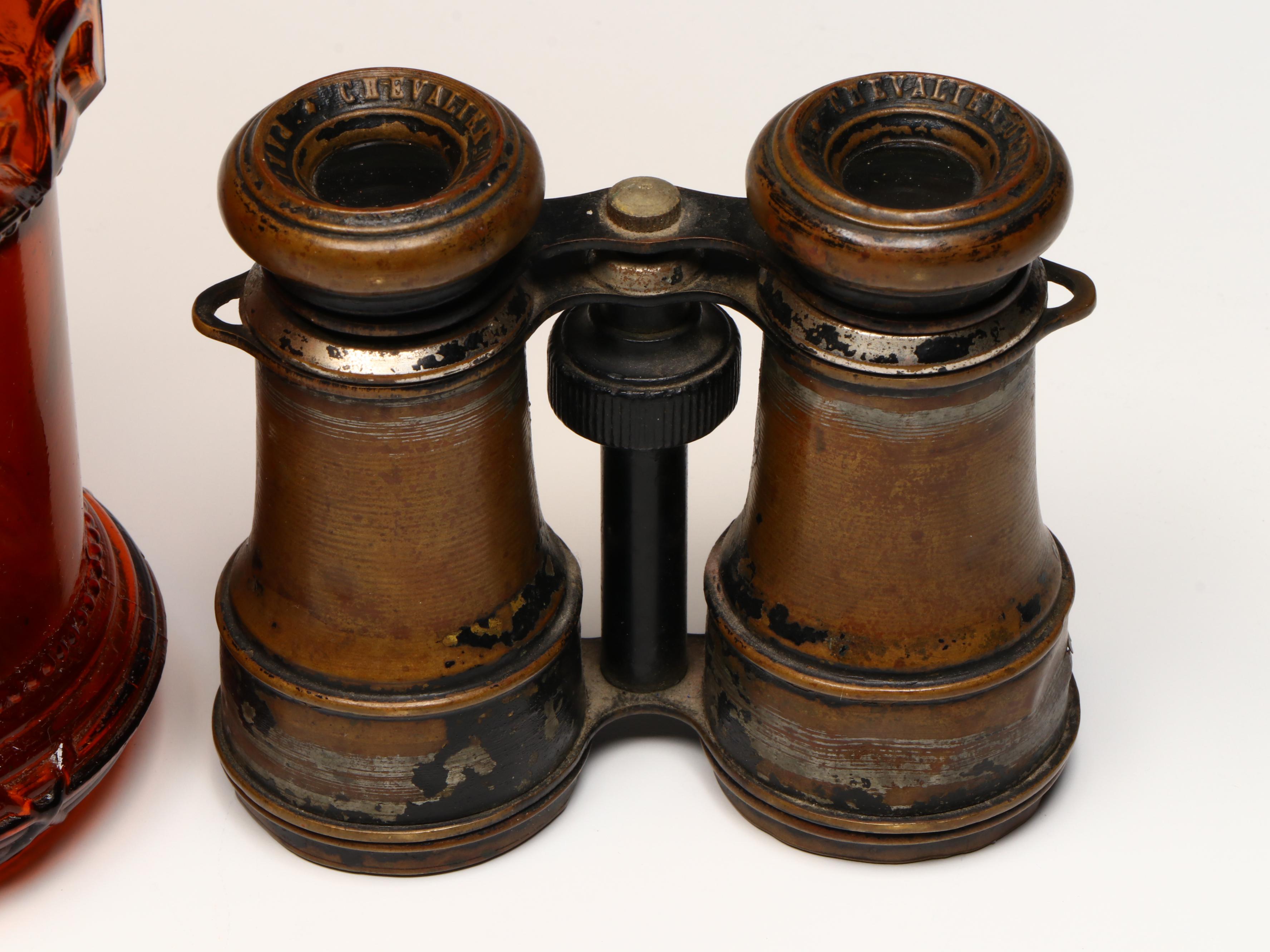 Bausch & Lomb Microscope, Chevalier Opticien, and Other Antiques, Early 20th C.