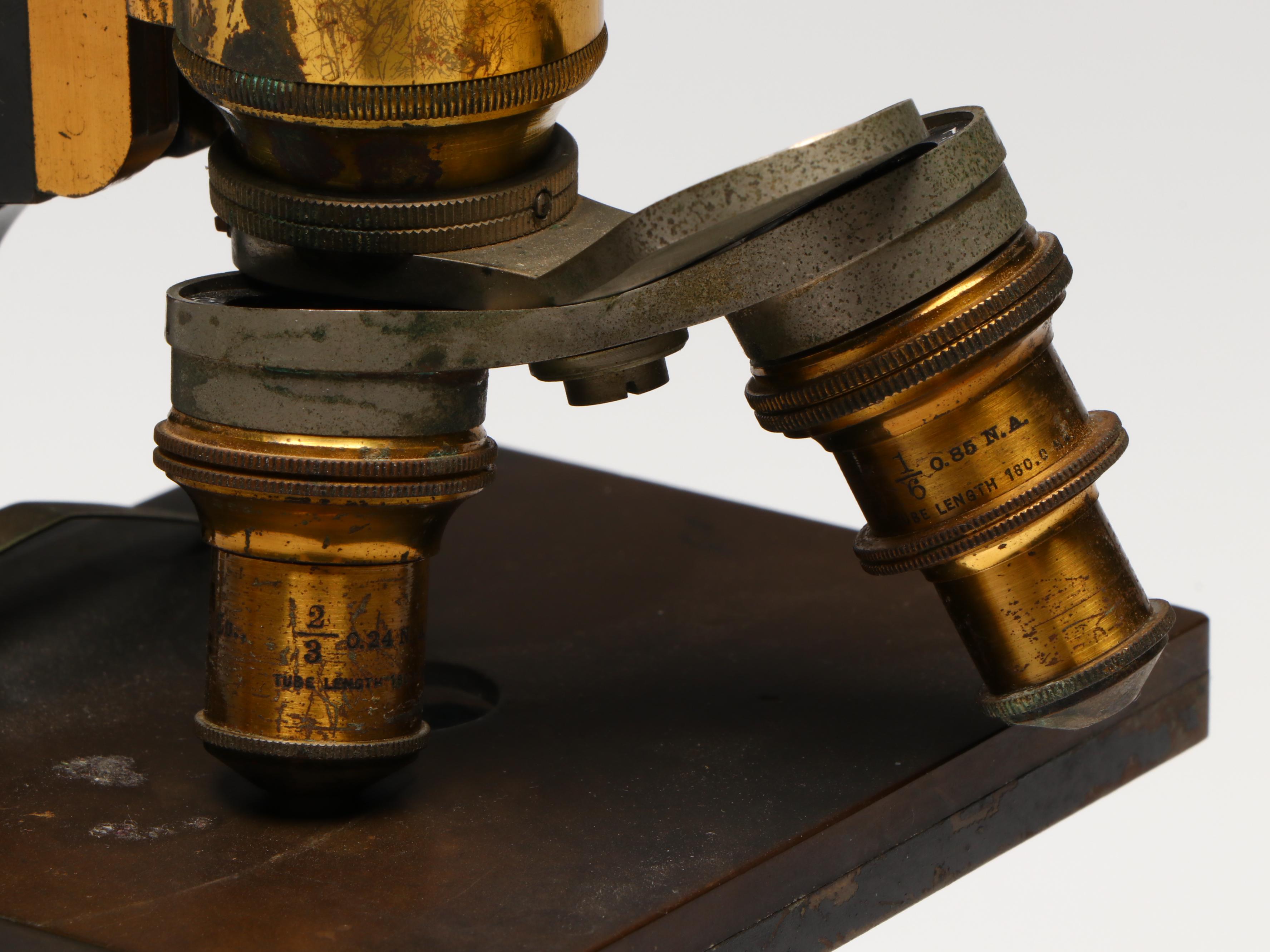 Bausch & Lomb Microscope, Chevalier Opticien, and Other Antiques, Early 20th C.