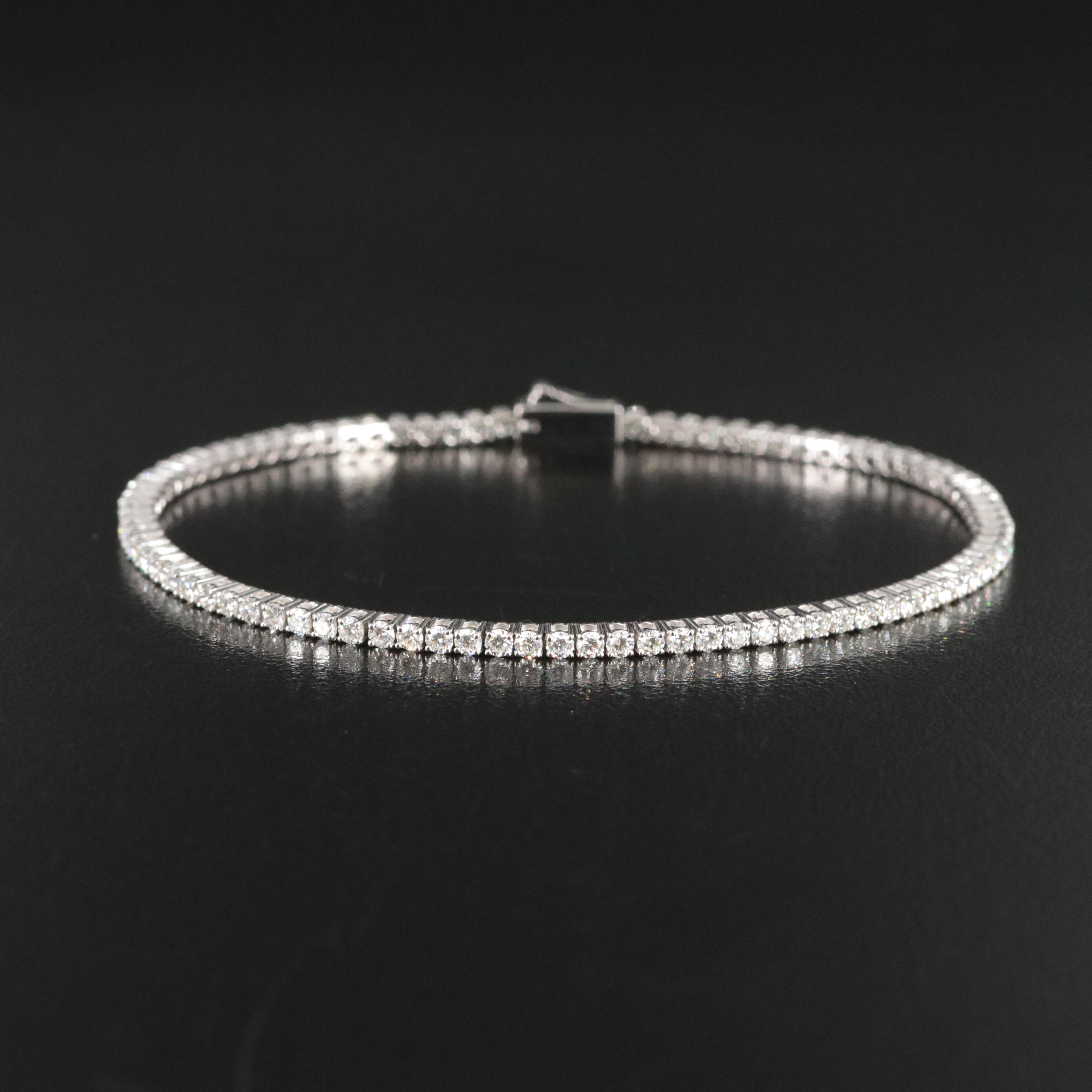 Platinum 2.89 CTW Diamond Line Bracelet