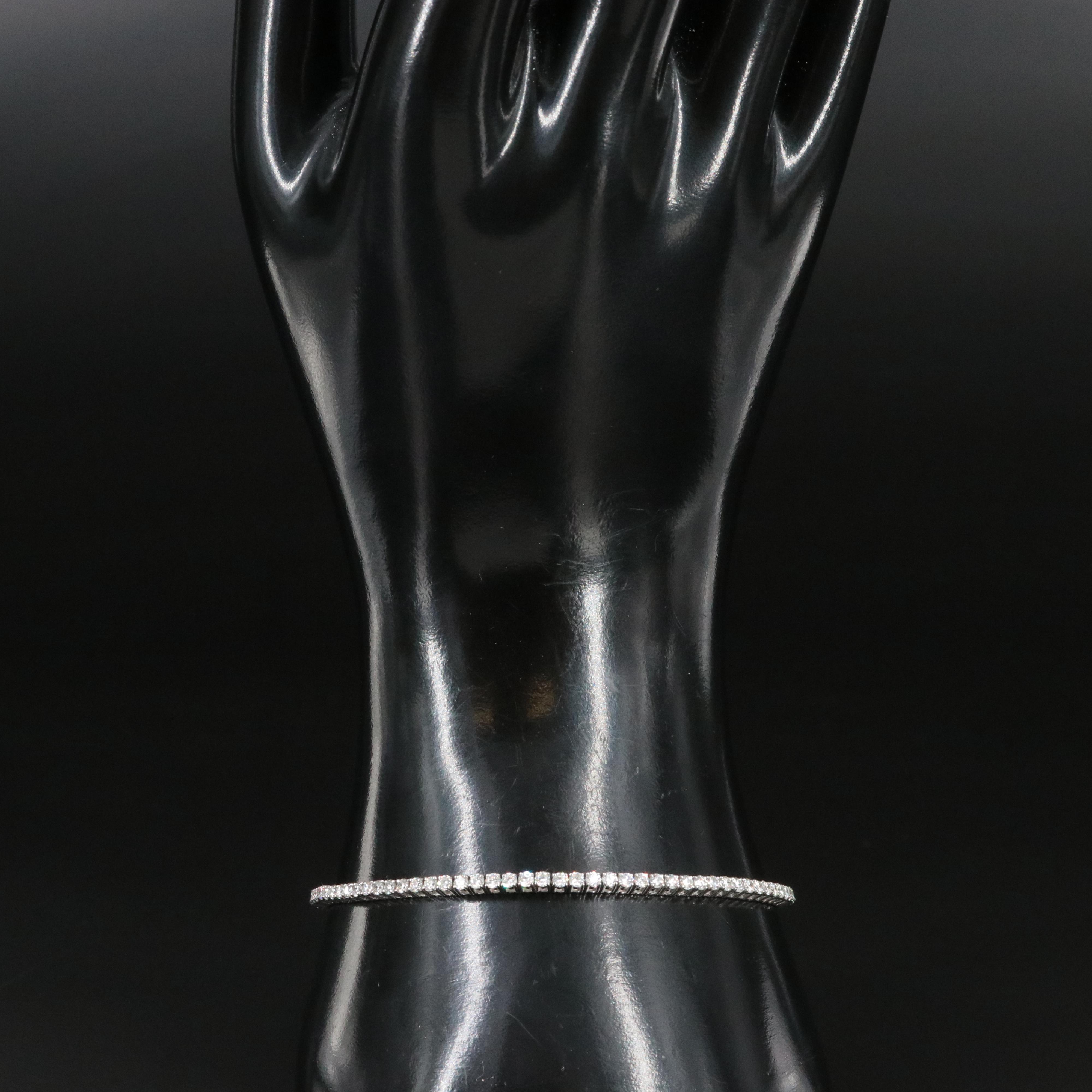 Platinum 2.89 CTW Diamond Line Bracelet