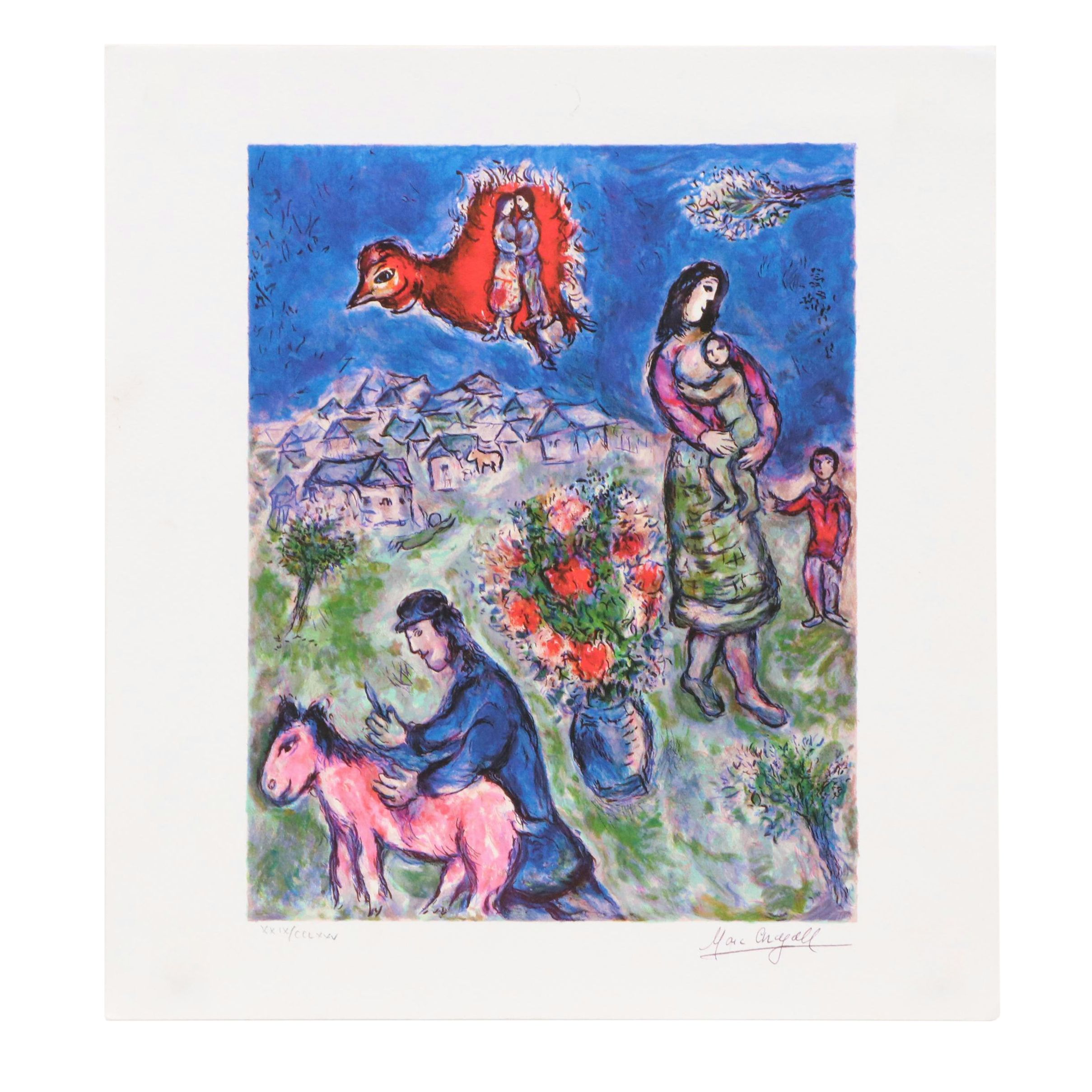 Giclée After Marc Chagall "Sur La Route Du Village," 1999