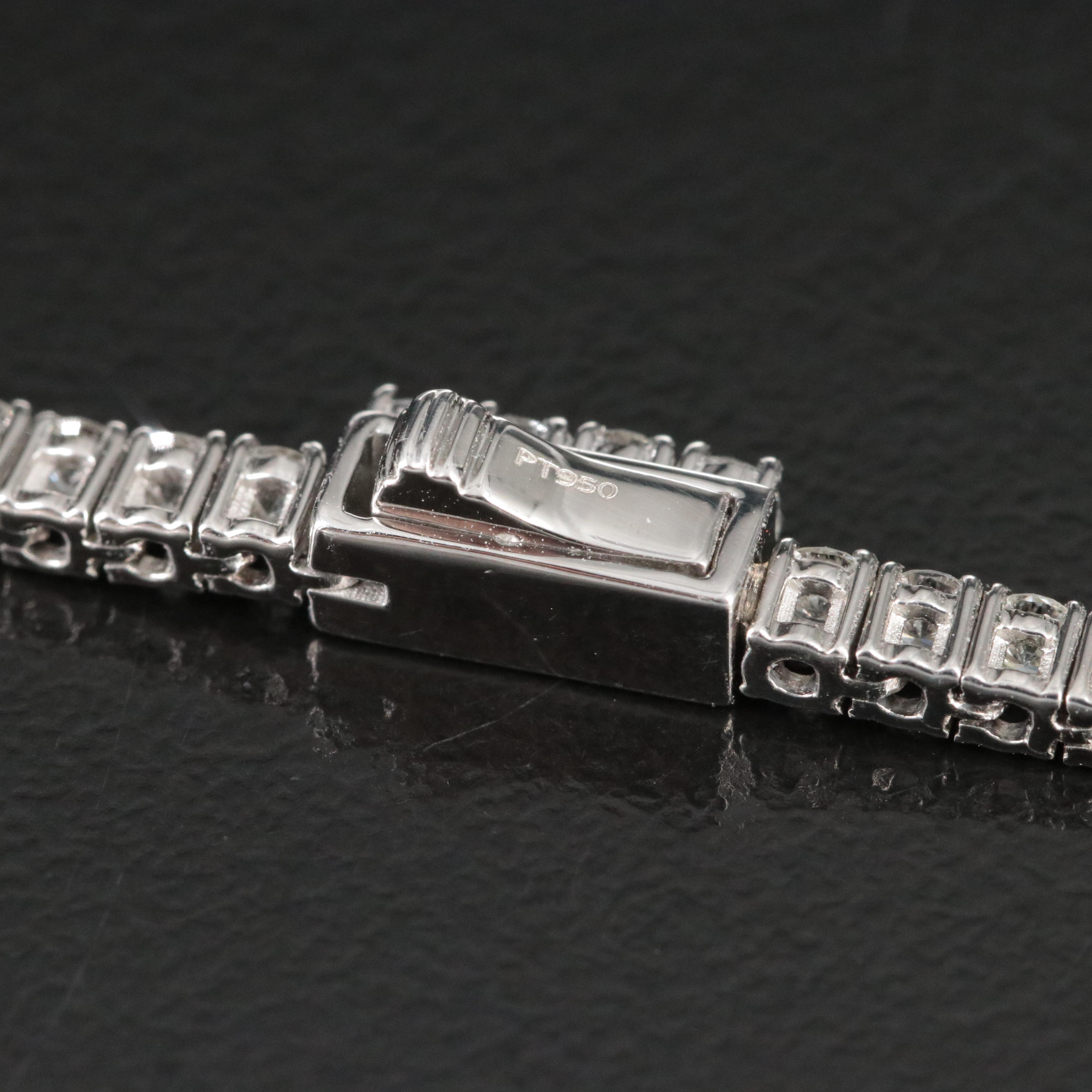 Platinum 2.89 CTW Diamond Line Bracelet