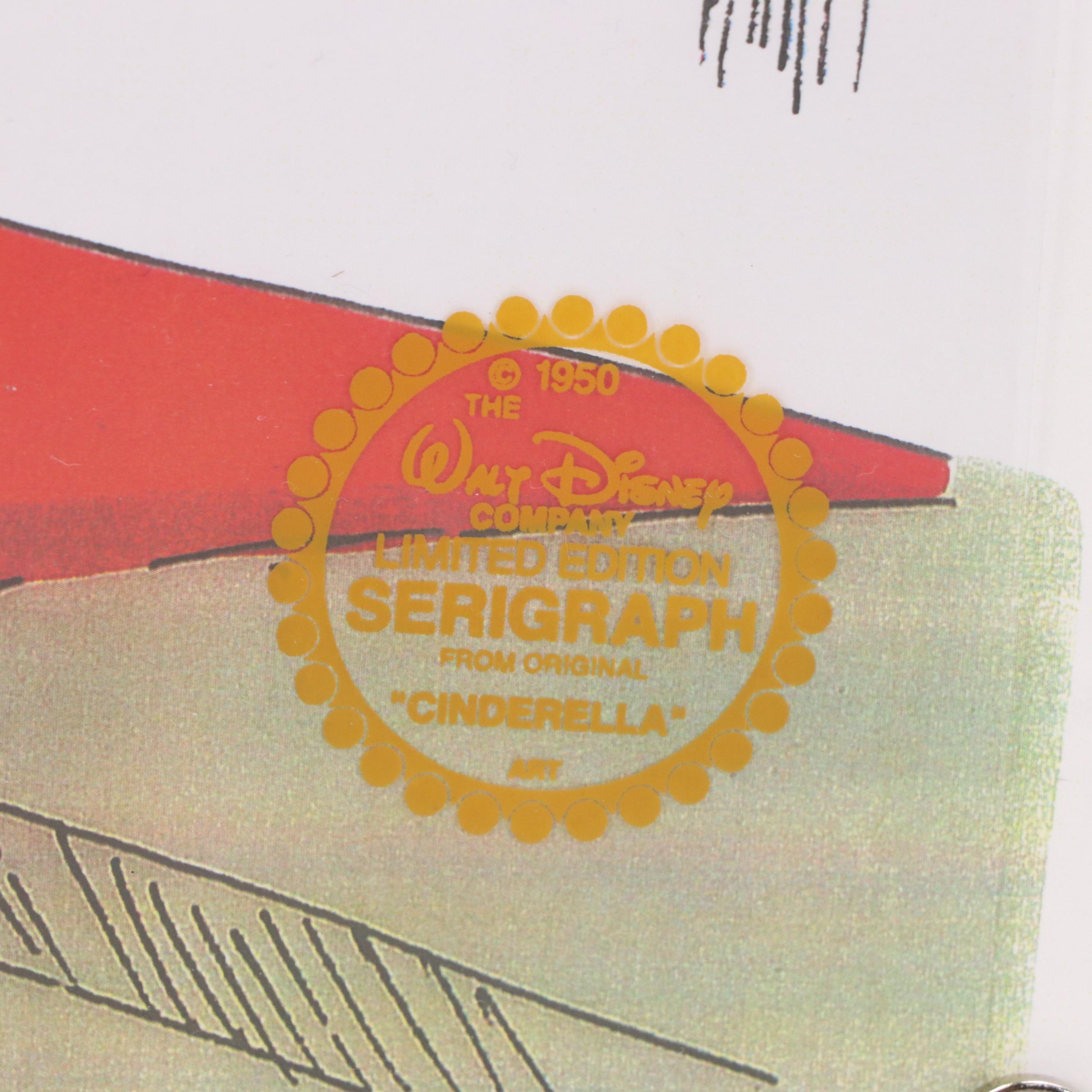 Walt Disney Company Limited Edition Animation Cel from "Cinderella," 1950