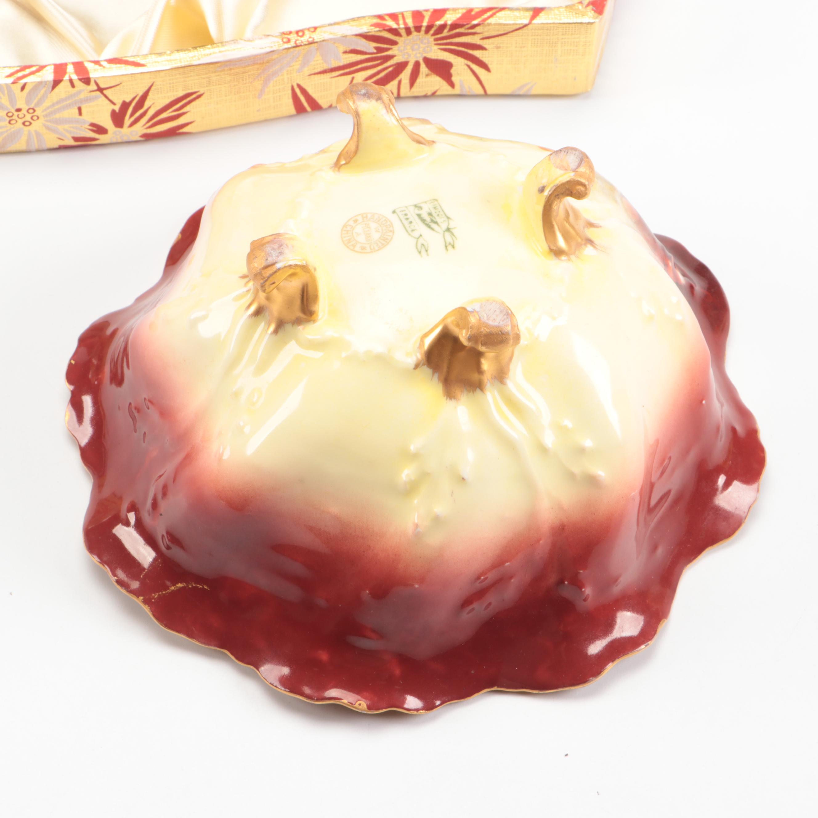 Belleek and Limoges Porcelainware, Gilt Hair Brush, Vanity Boxes and Frames