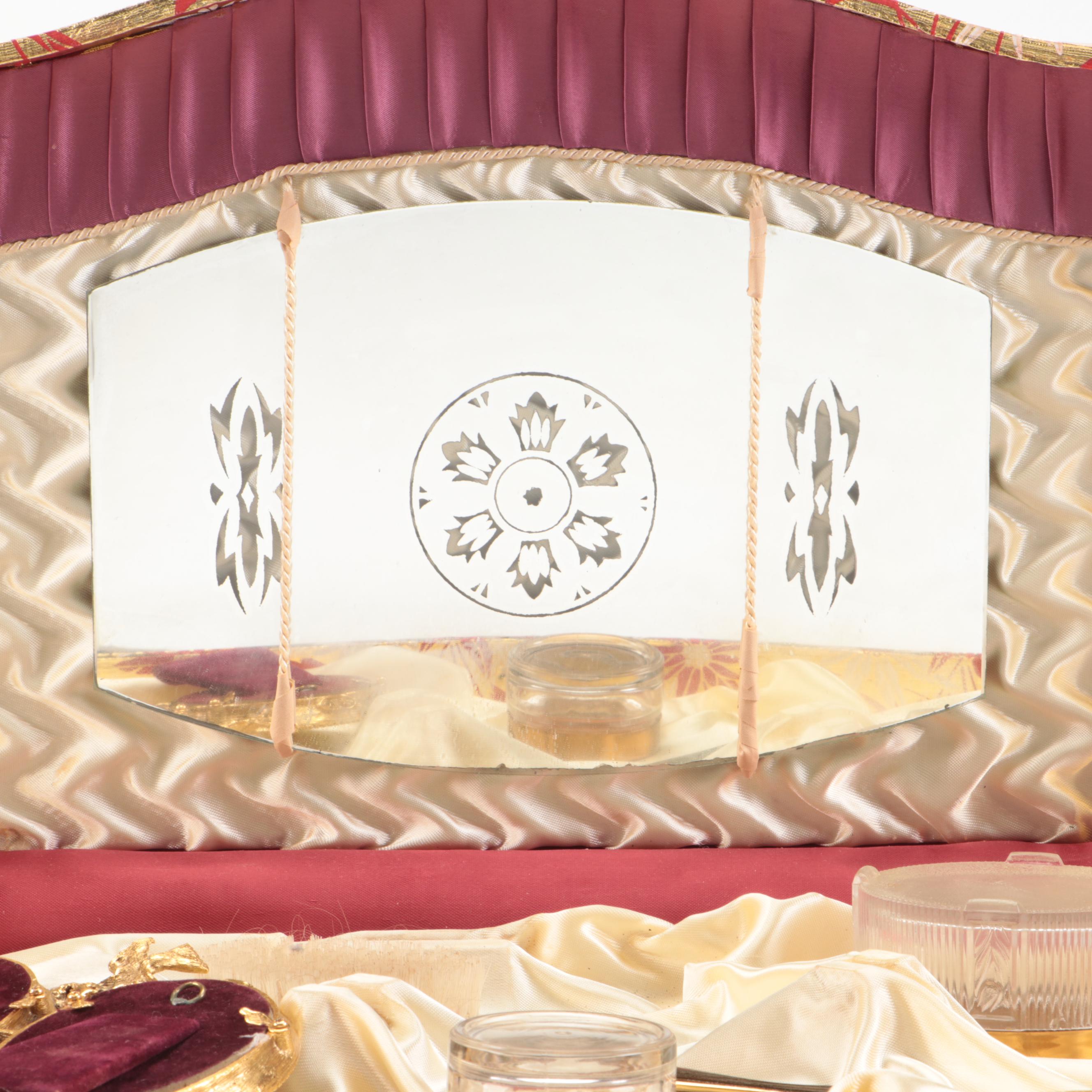 Belleek and Limoges Porcelainware, Gilt Hair Brush, Vanity Boxes and Frames
