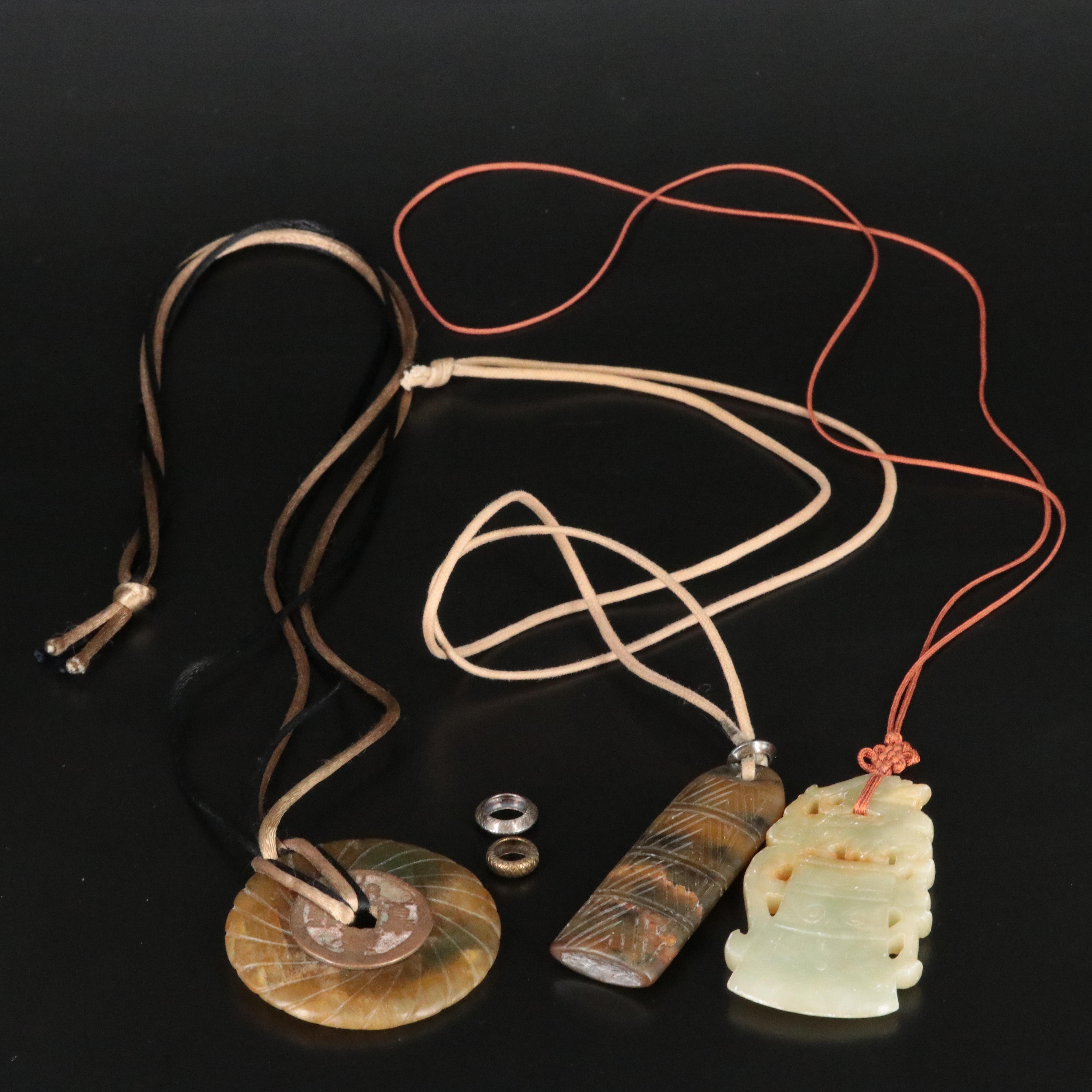 Serpentine Asian Pendant Necklace Collection