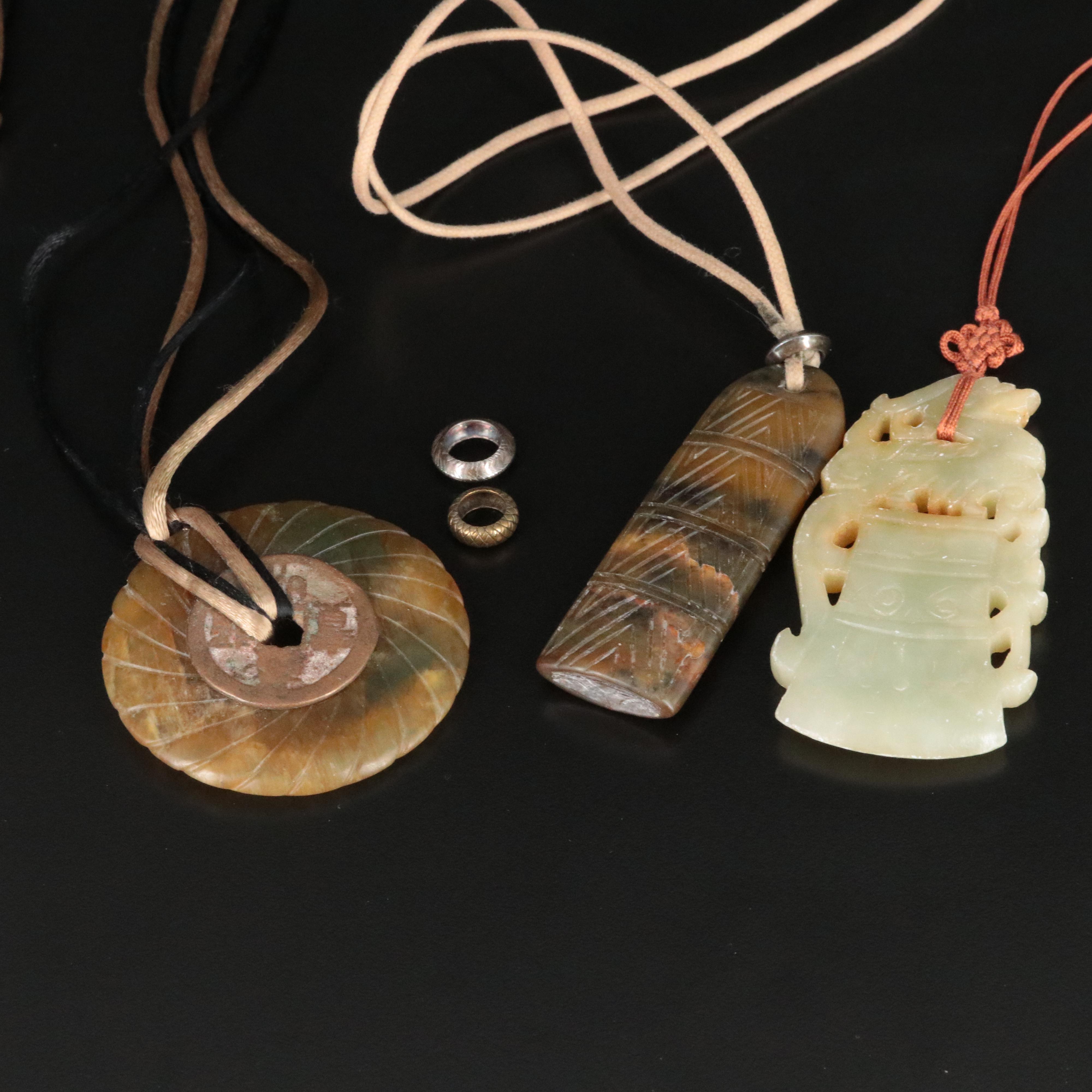 Serpentine Asian Pendant Necklace Collection