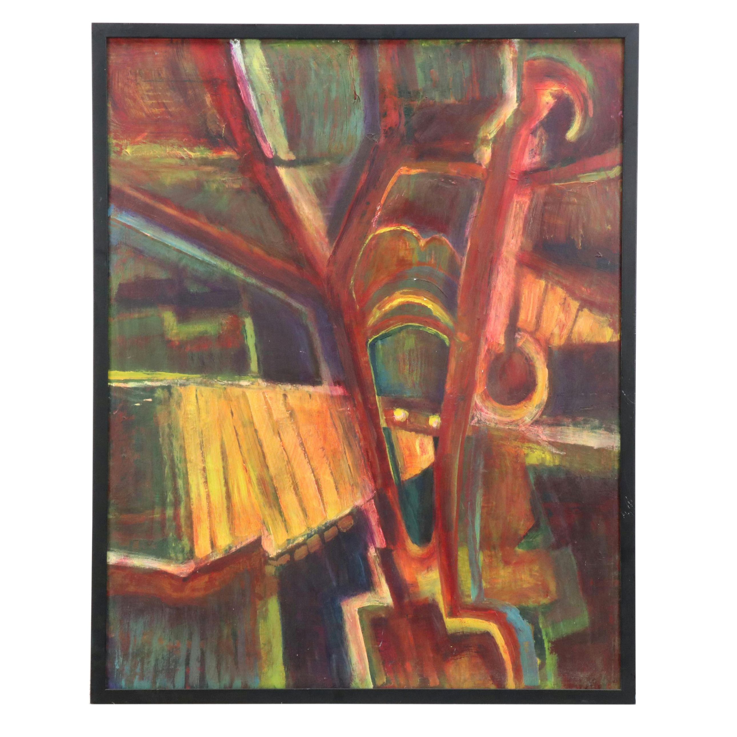 Ann Bowers Abstract Modernist Acrylic Painting, 21st Century