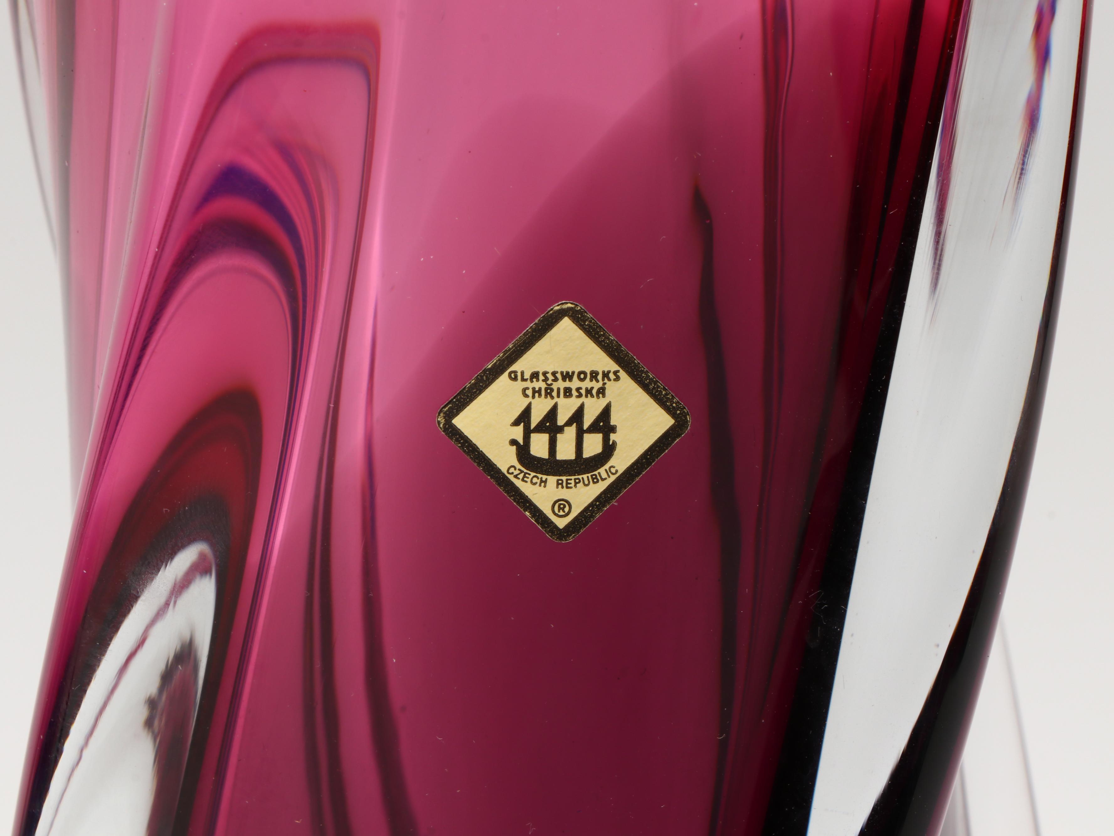 Chřibská and Other Art Glass Swirl Vases