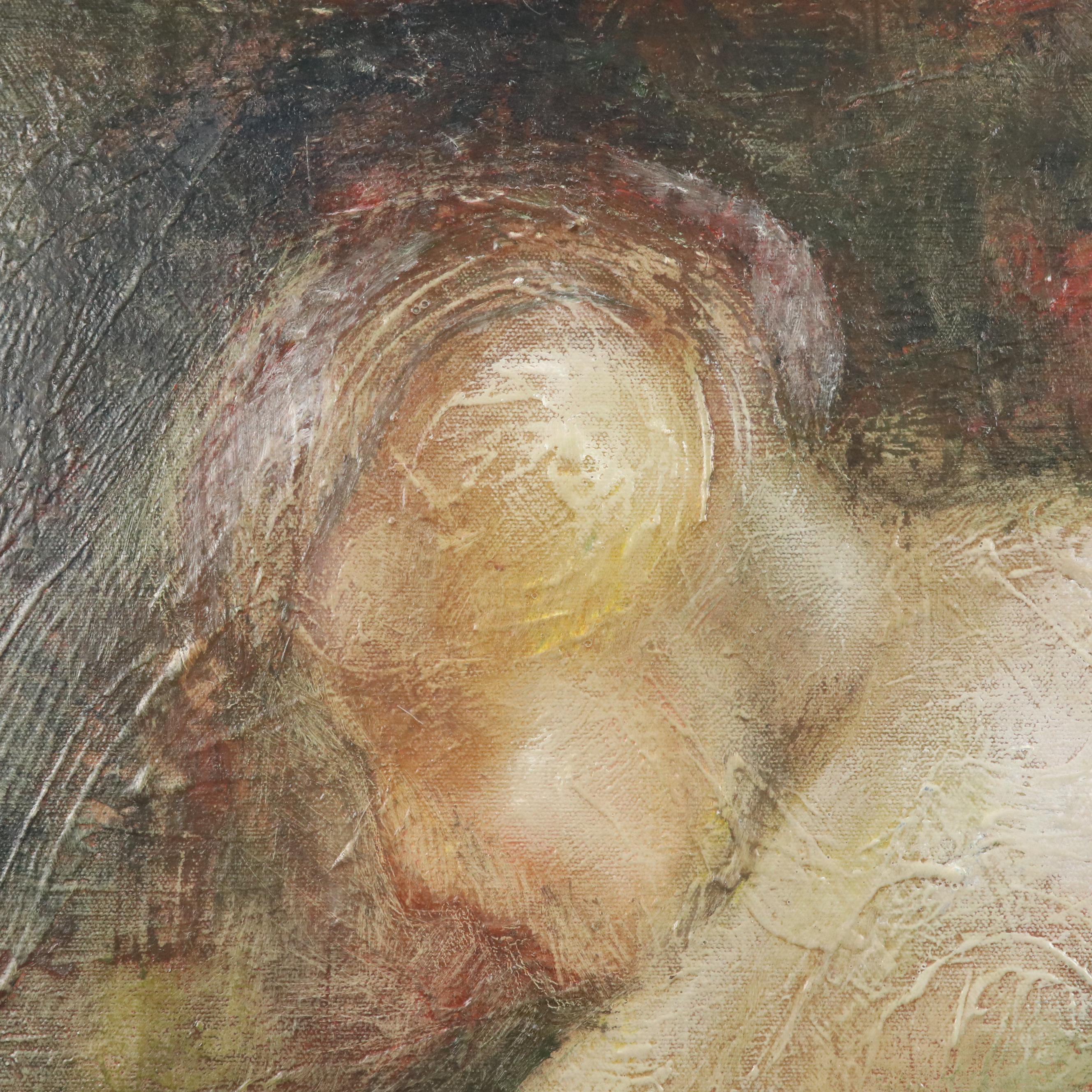 Oil Painting by Ann Bowers, Florentine Figure, 20th Century