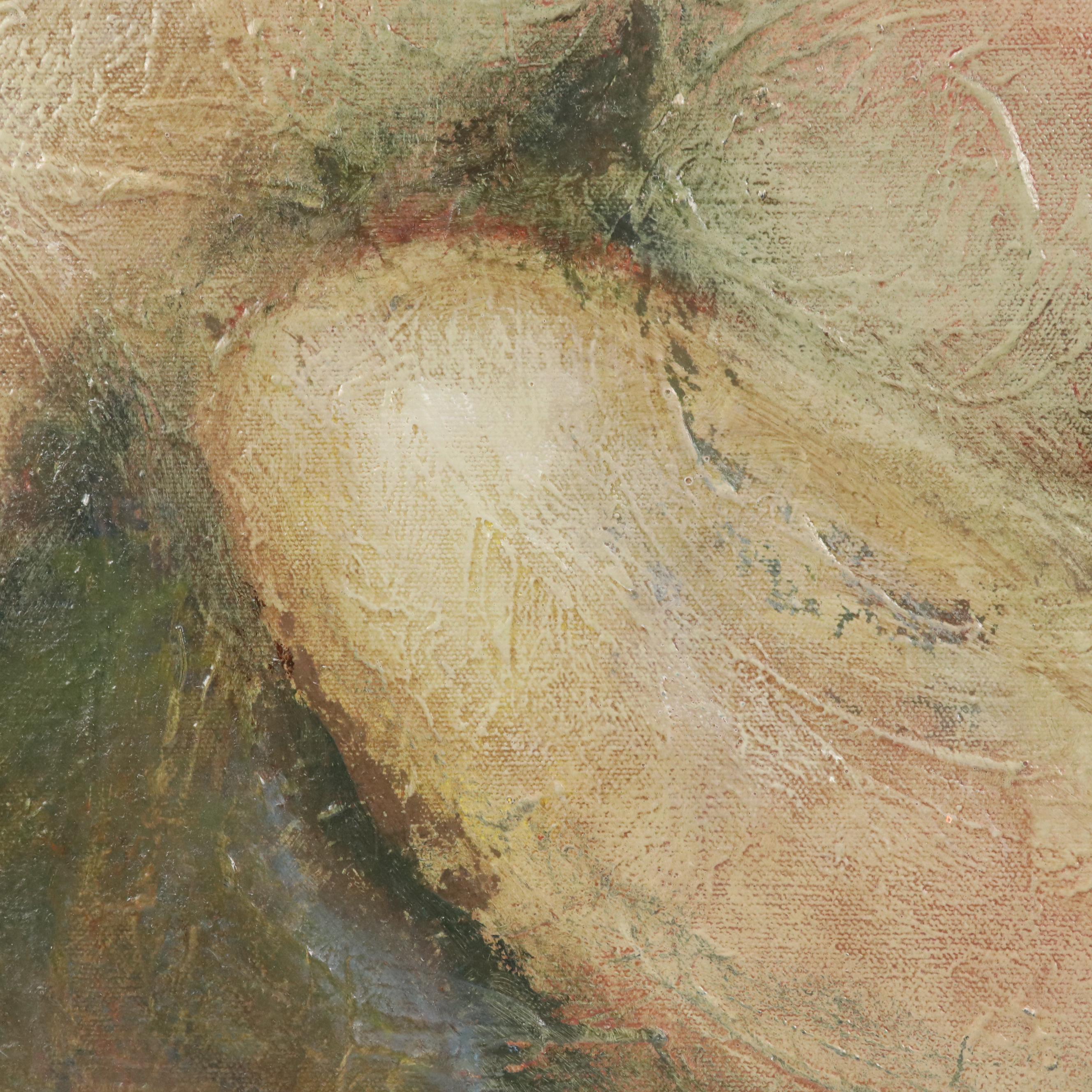 Oil Painting by Ann Bowers, Florentine Figure, 20th Century