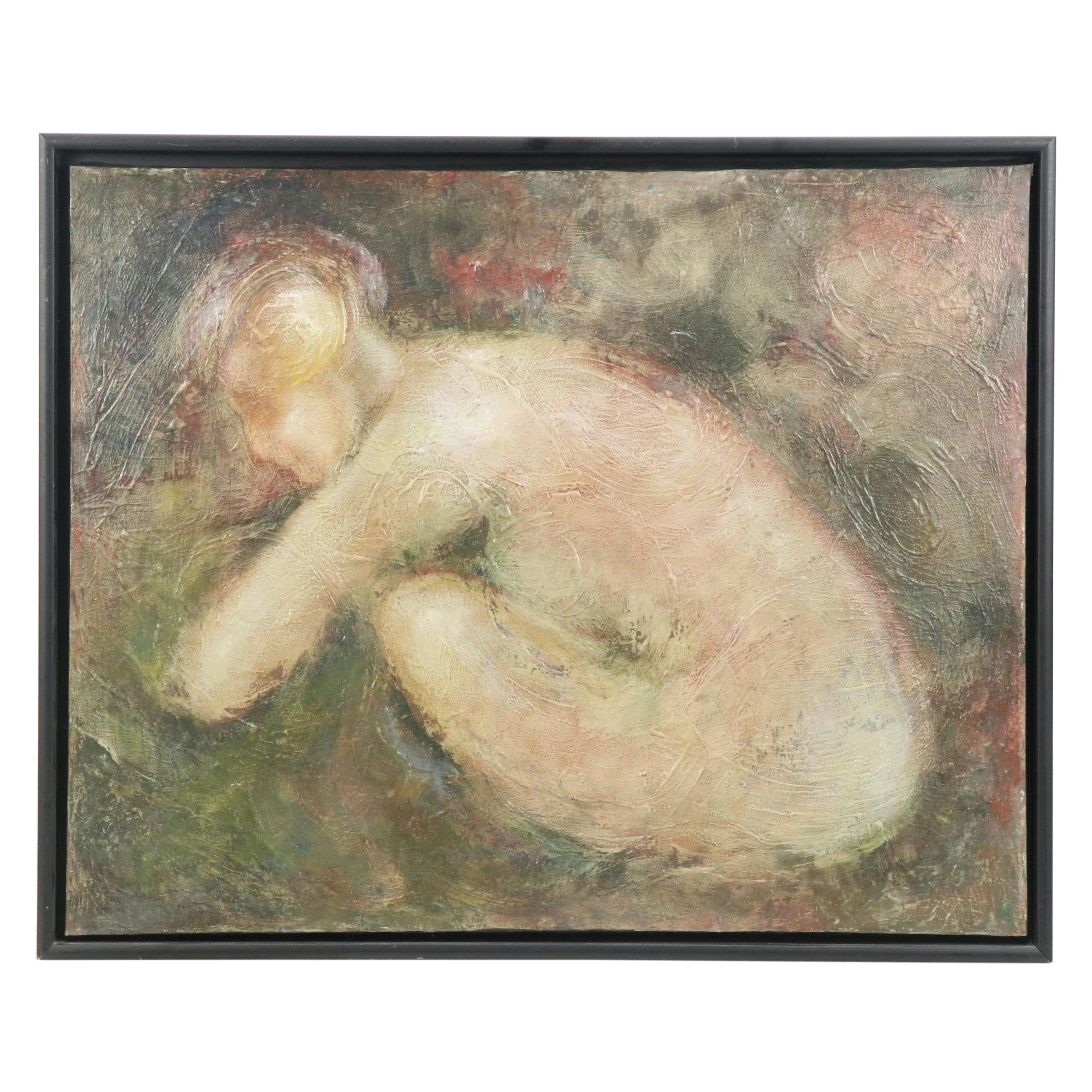 Oil Painting by Ann Bowers, Florentine Figure, 20th Century