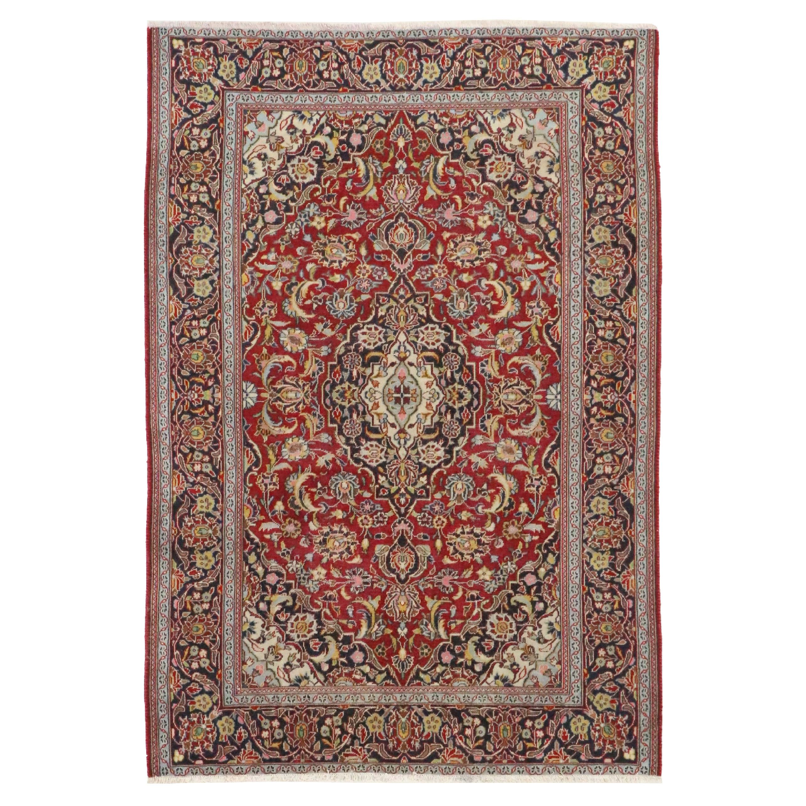 4'6 x 6'7 Hand-Knotted Persian Tabriz Area Rug