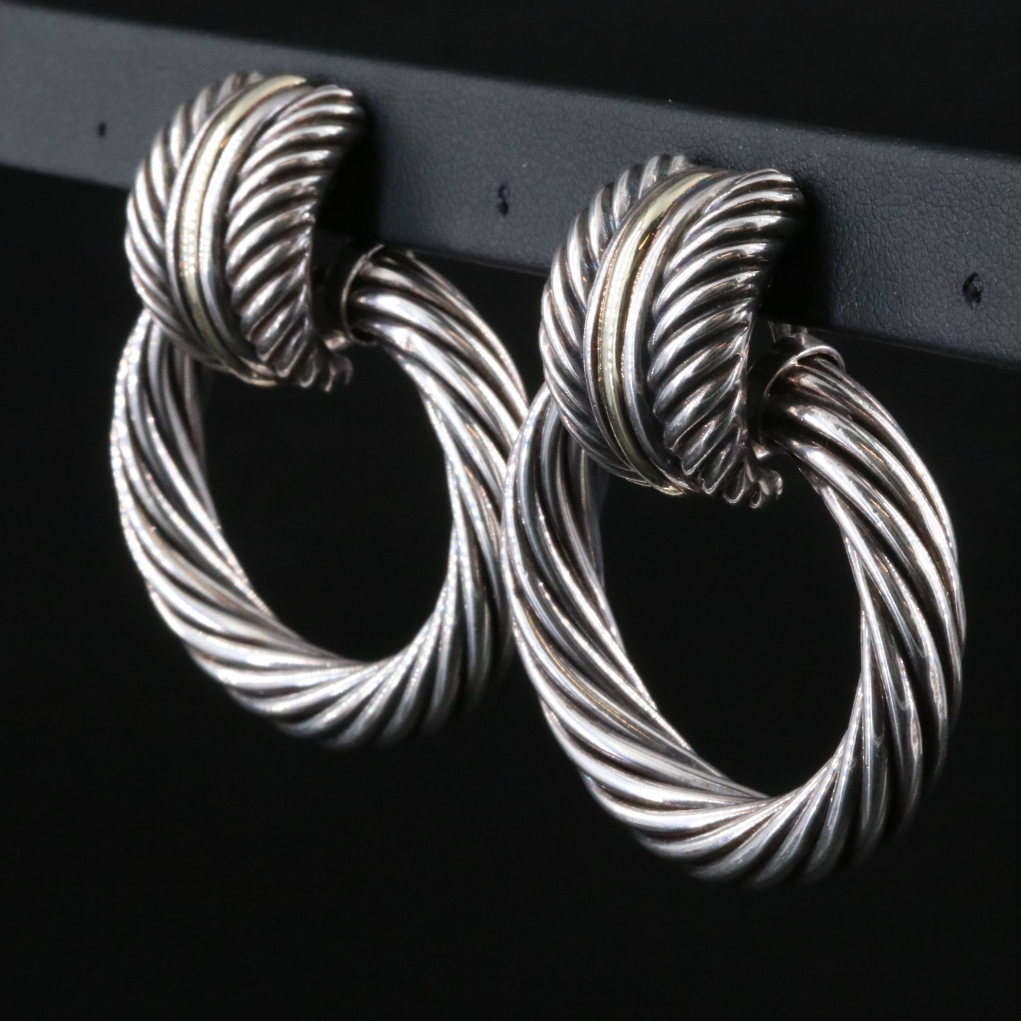 David Yurman Sterling and 14K  Door Knocker Earrings with Removable Hoops