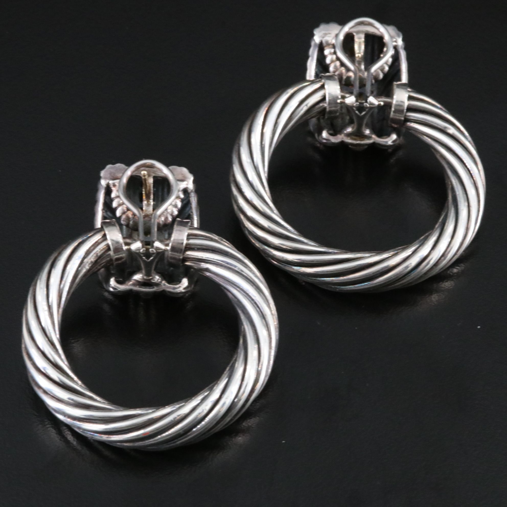 David Yurman Sterling and 14K  Door Knocker Earrings with Removable Hoops