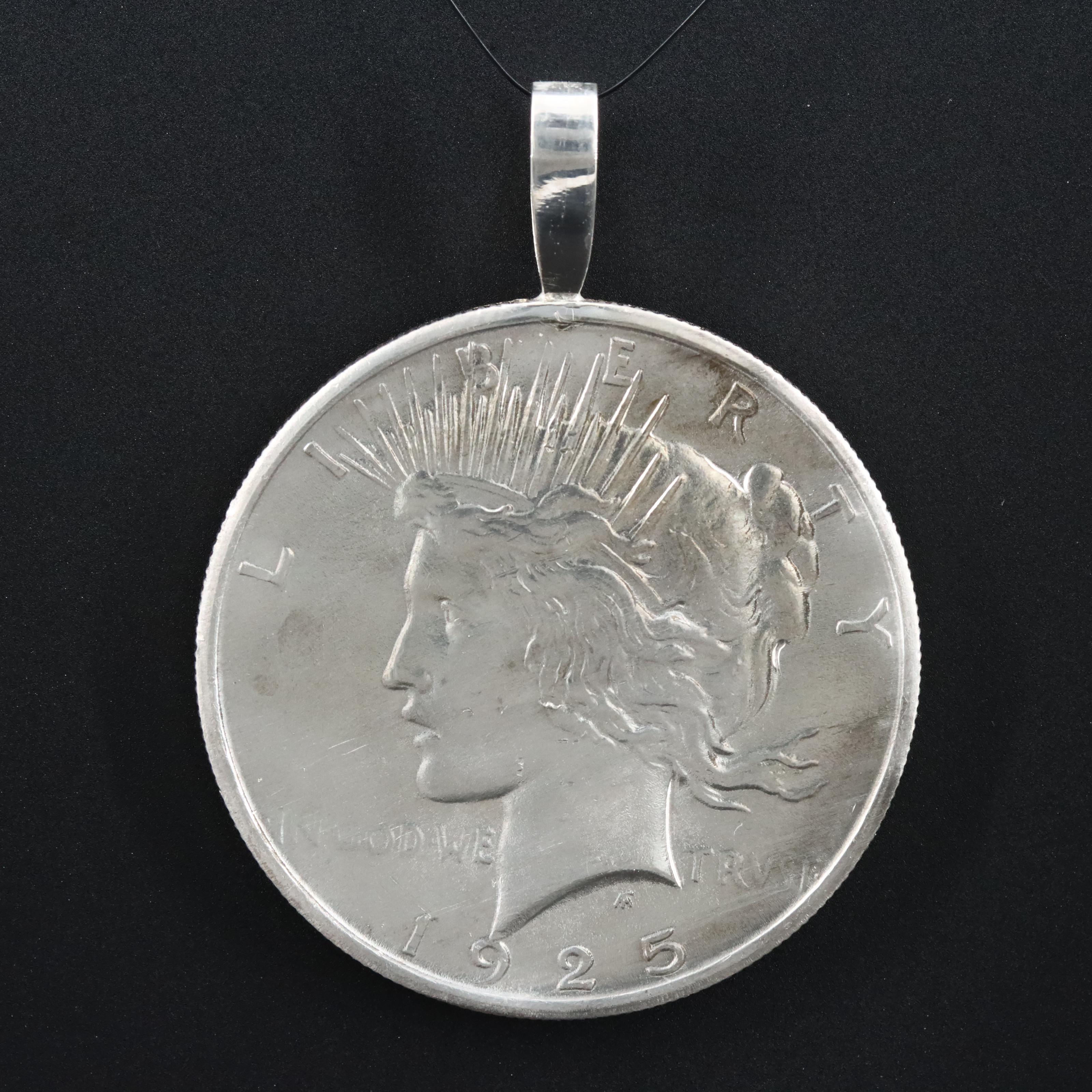 1925 Peace Silver Dollar Coin Pendant