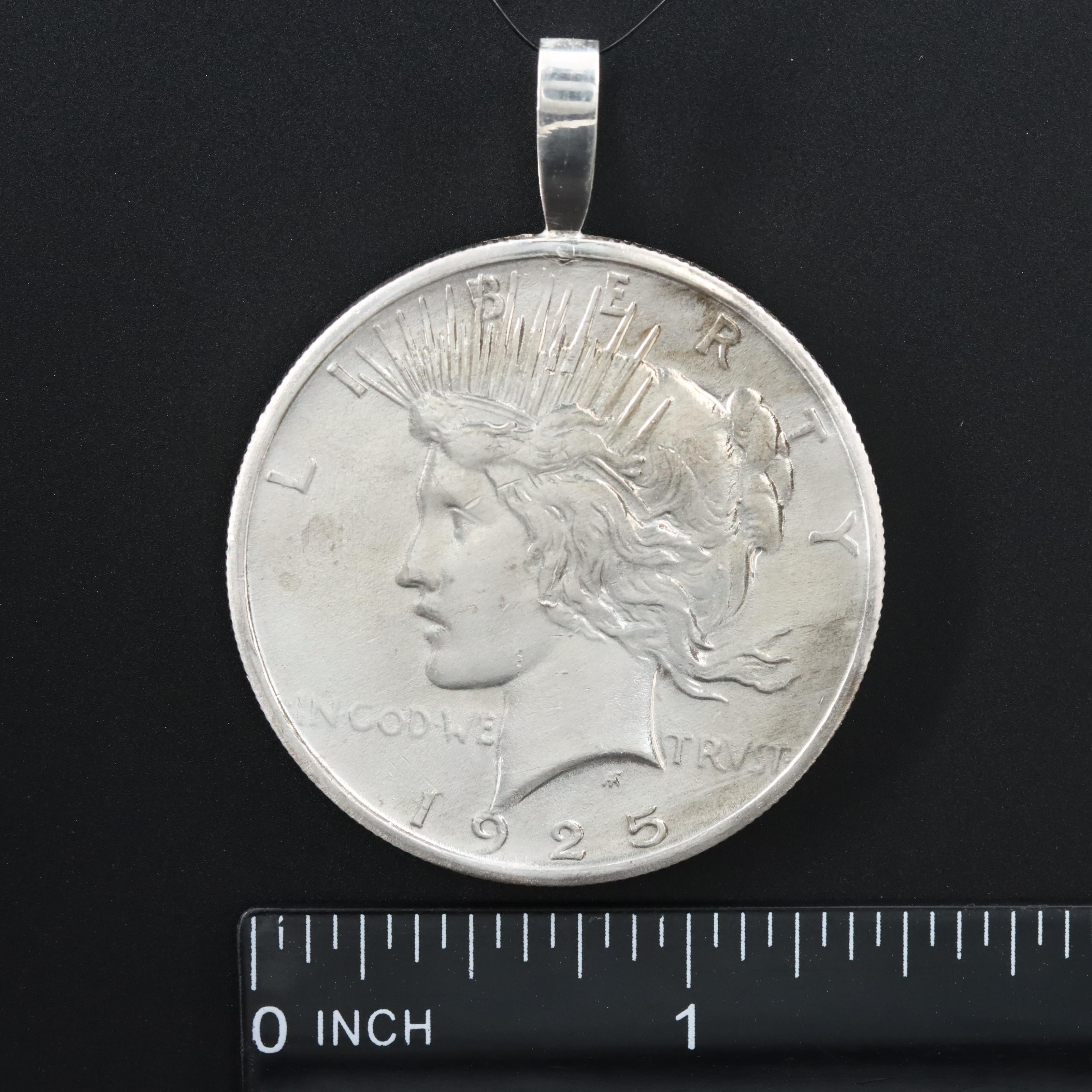 1925 Peace Silver Dollar Coin Pendant