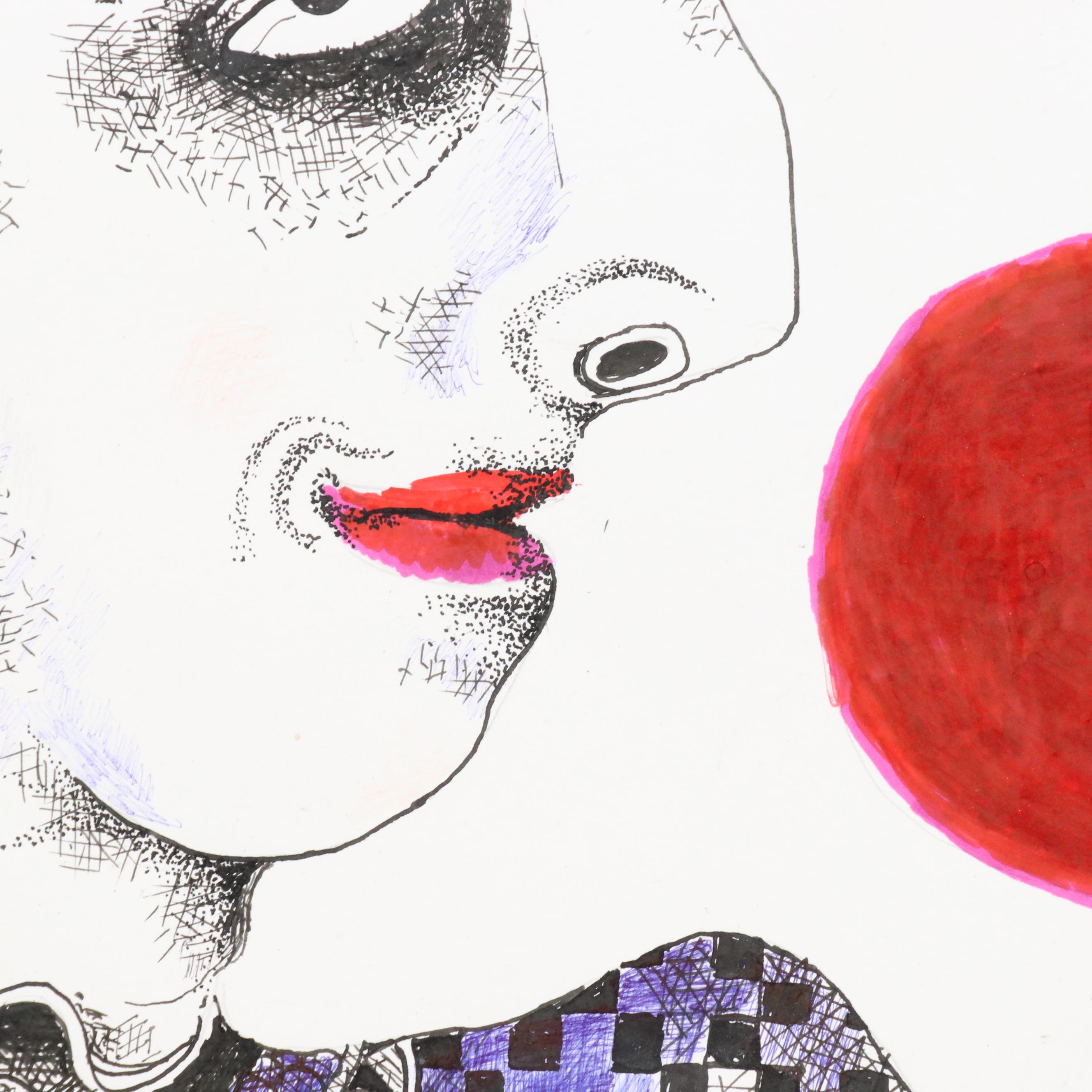 Nikolay "Kuk" Manuylov Figural Surrealist Mixed Media Drawing, 2013