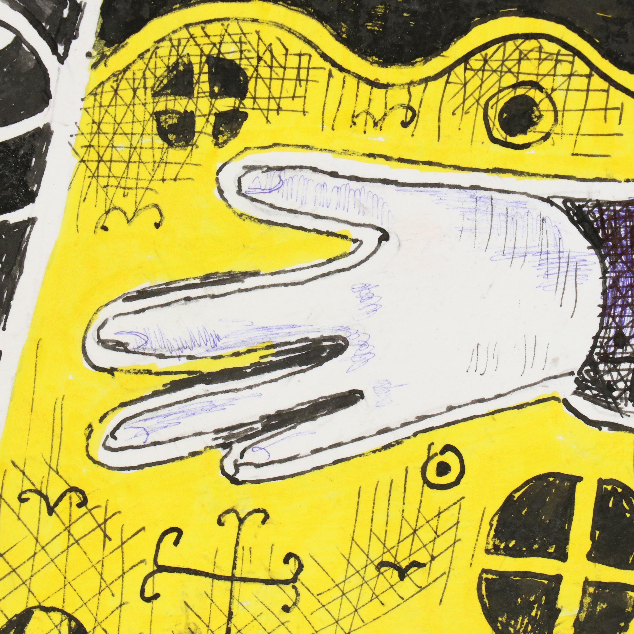 Nikolay "Kuk" Manuylov Figural Surrealist Mixed Media Drawing, 2013