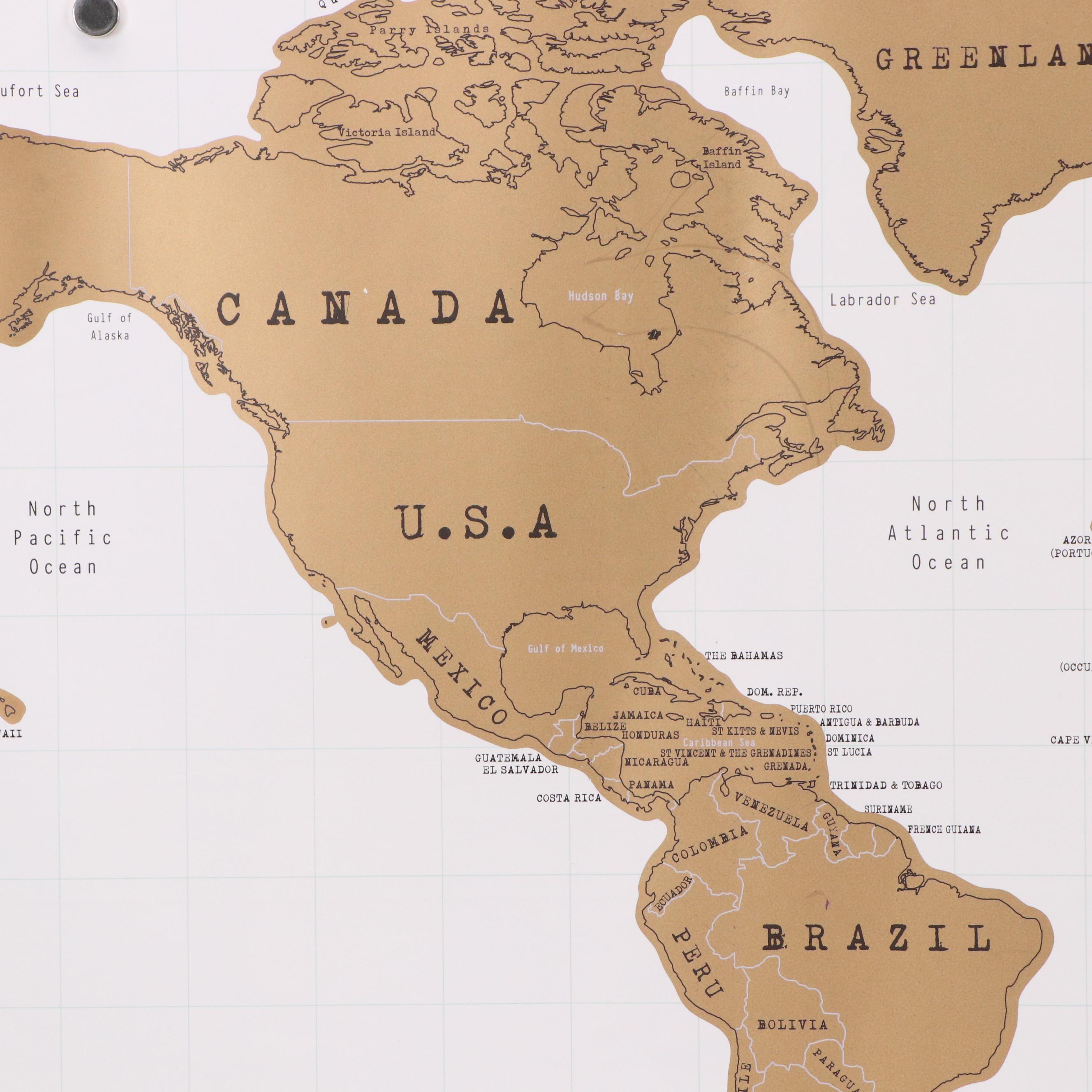 Luckies World Scratch Map Designed by Xavier Unwin, 21st Century
