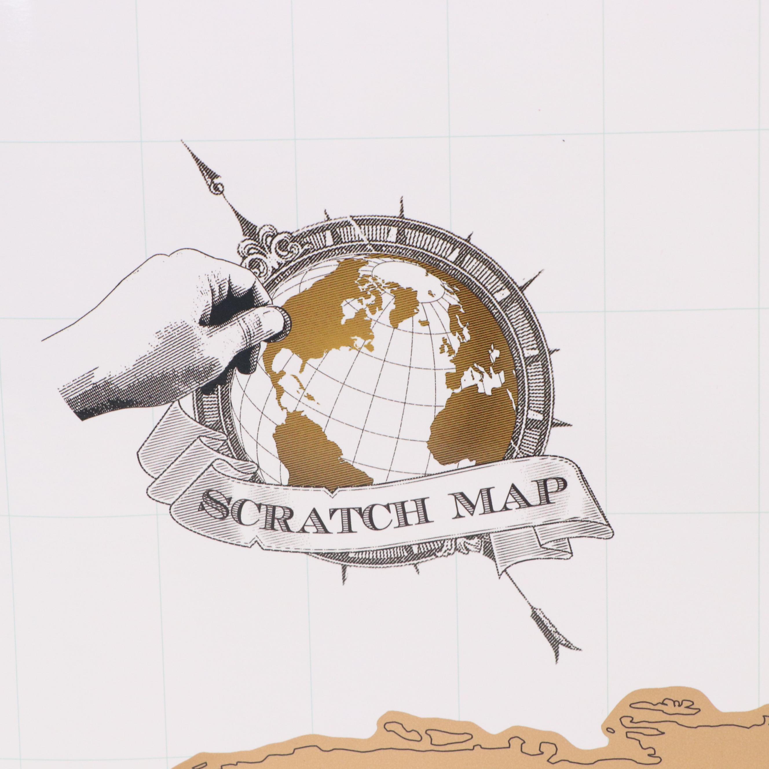 Luckies World Scratch Map Designed by Xavier Unwin, 21st Century