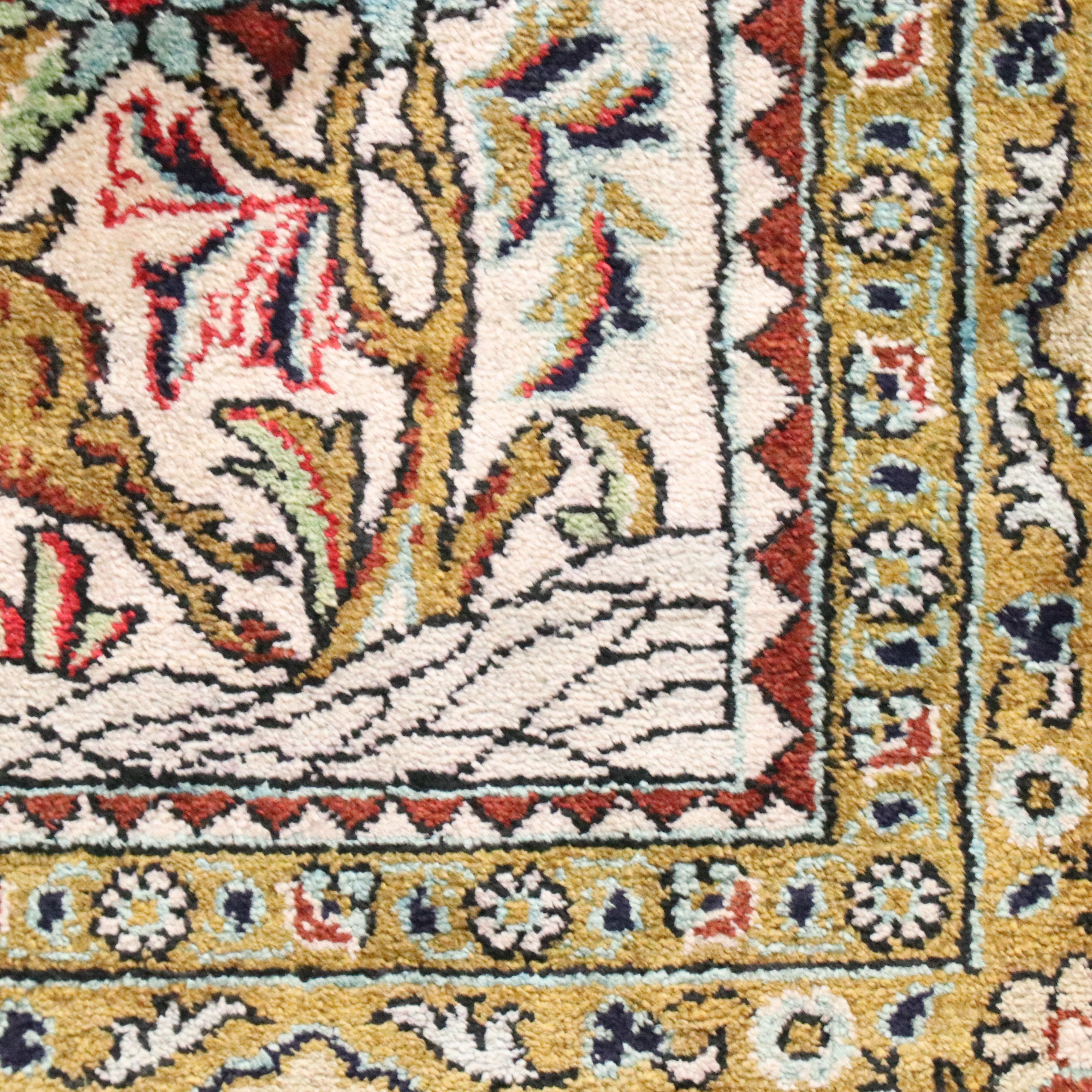 3'6 x 5'7 Hand-Knotted Persian Ravar Kerman Silk Area Rug